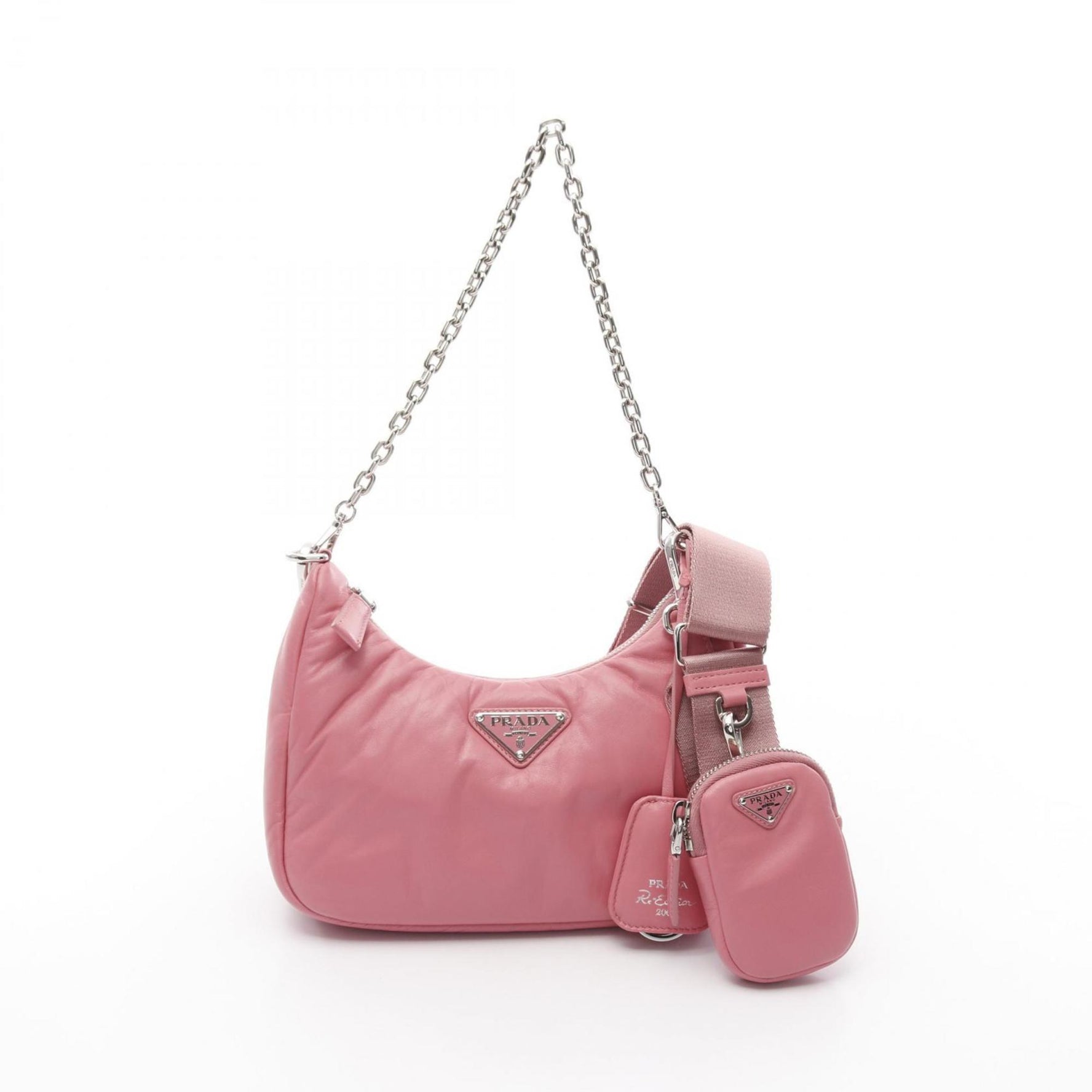 PRADA Re-Edition 2005 Embroidered Drill DRILL RIAMO FI Leather Shoulder Bag