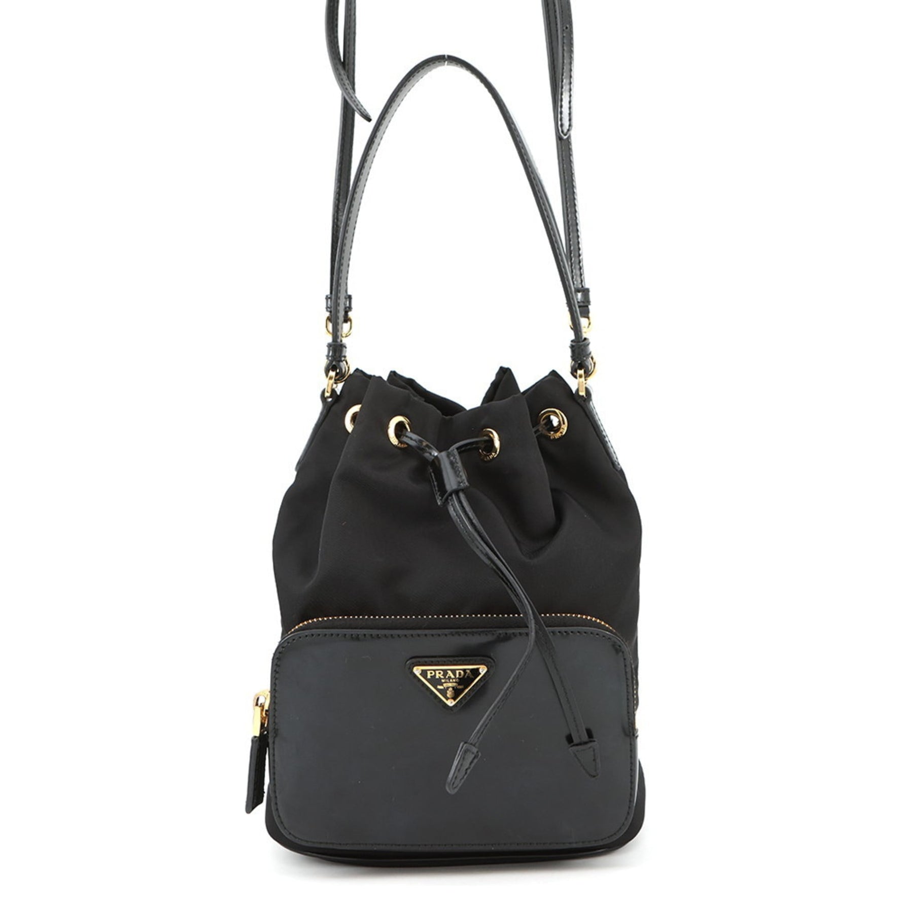 Prada Re-Nylon Duet Patent Leather Handbag