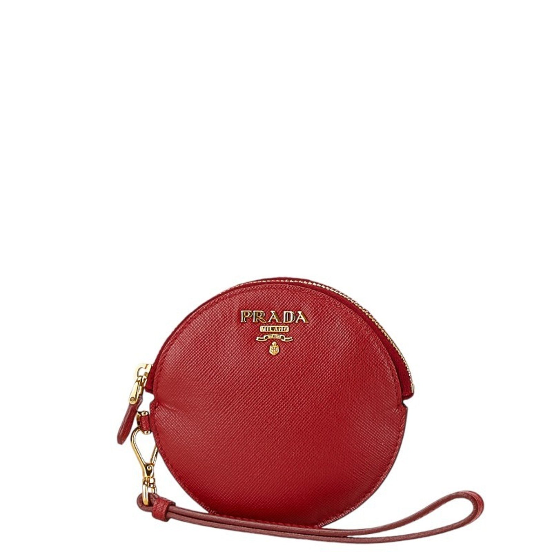 PRADA Coin Case, Purse, Red Saffiano Leather