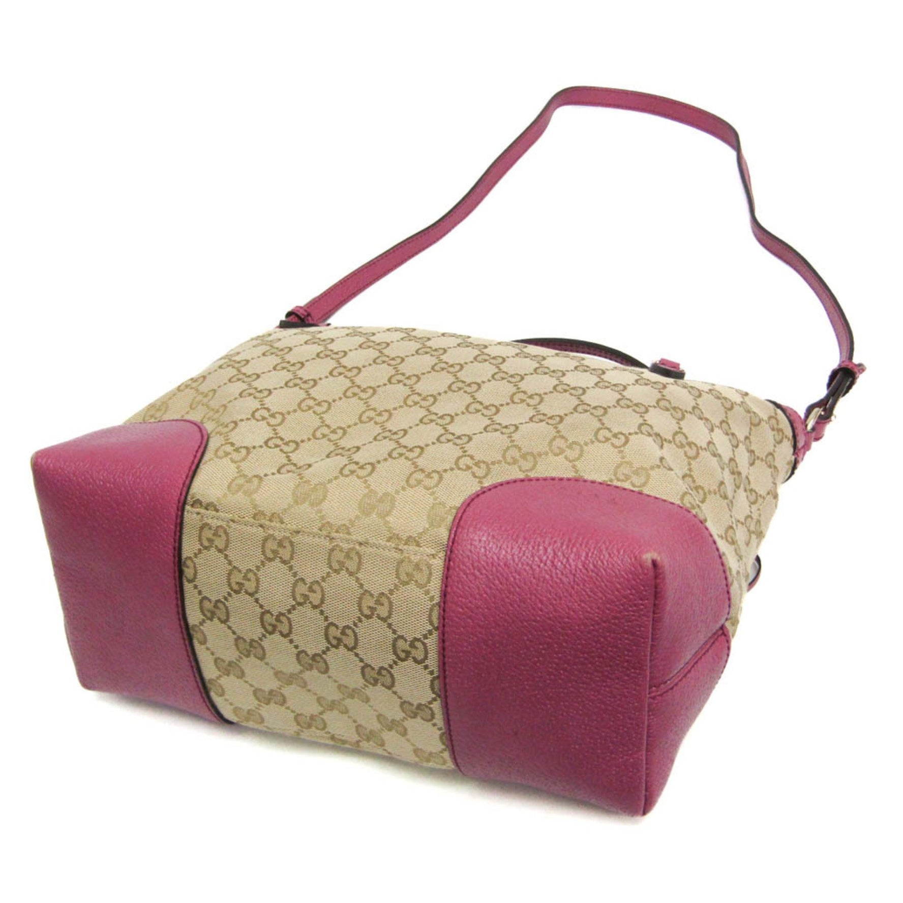 Gucci GG Canvas Bree Leather,GG Canvas Handbag,Shoulder Bag Pink Gold,Beige