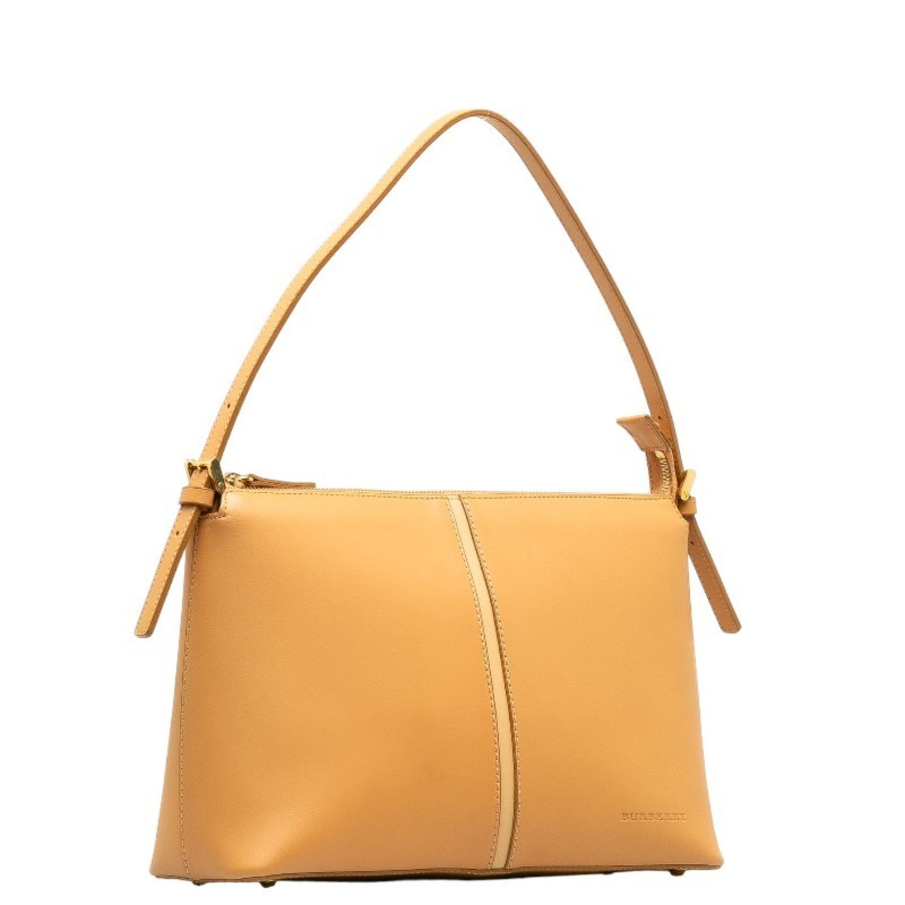 Burberry Nova Check Logo Embossed Gold Hardware One-Shoulder Bag Leather