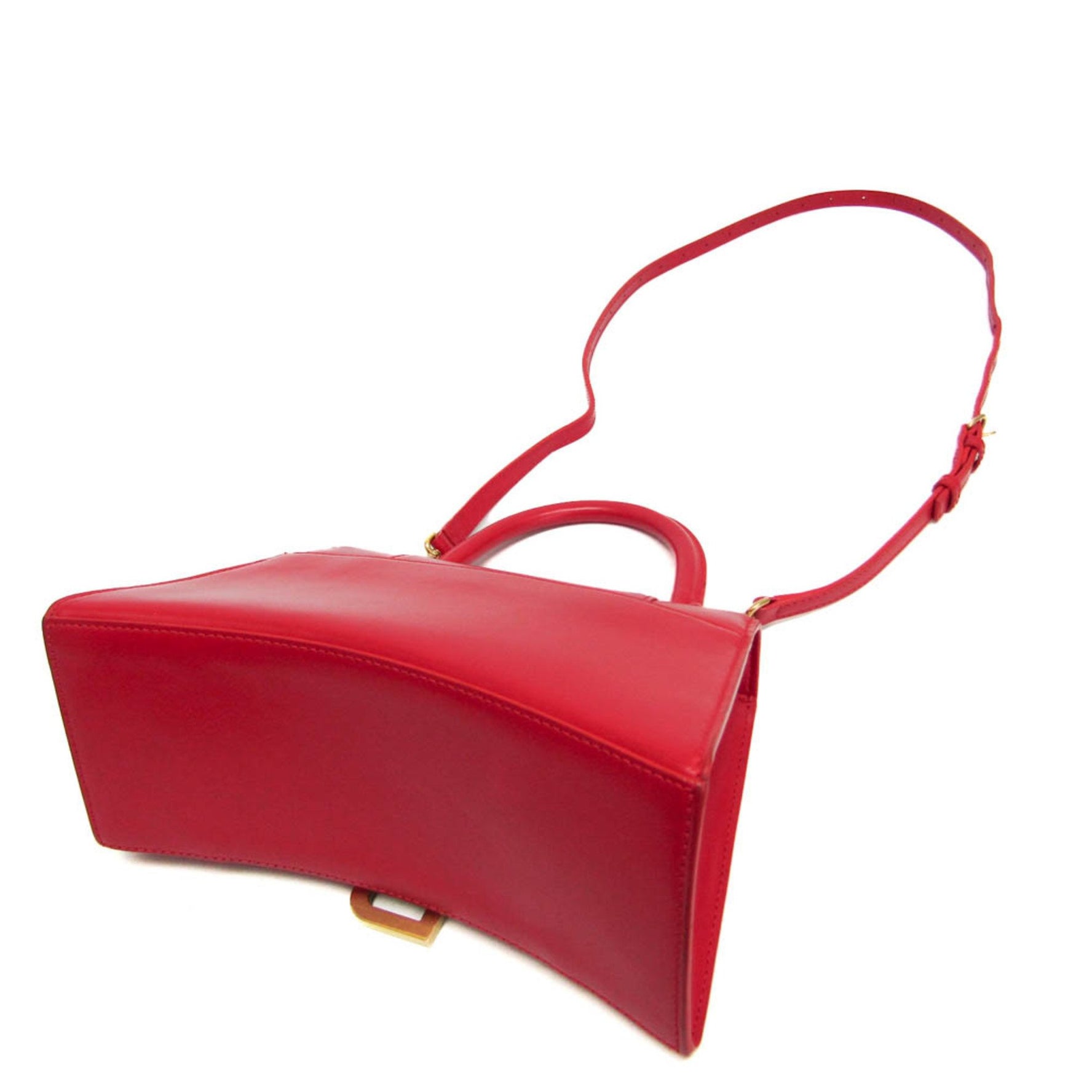 Balenciaga Hour Glass Leather Handbag,Shoulder Bag Red Color