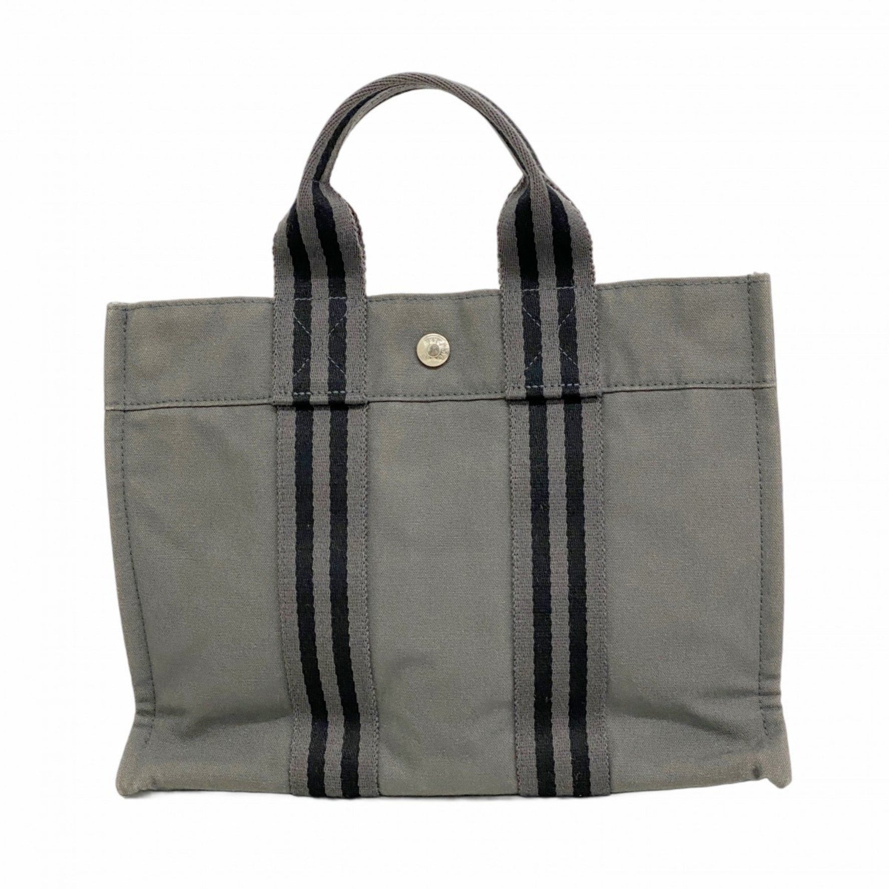 Hermes handbag Foul Tou PM canvas grey black