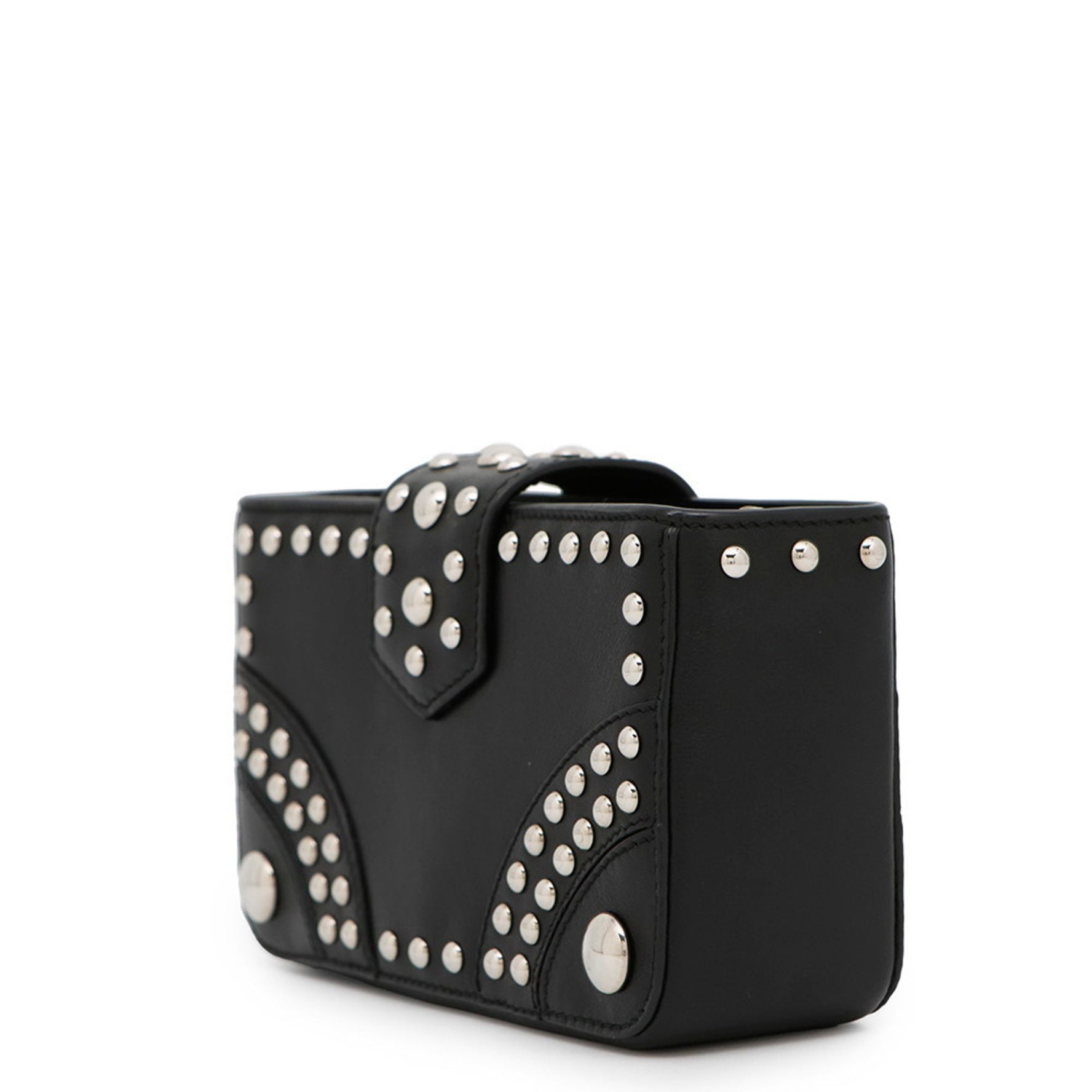 Prada Studded Leather Pouch Bag