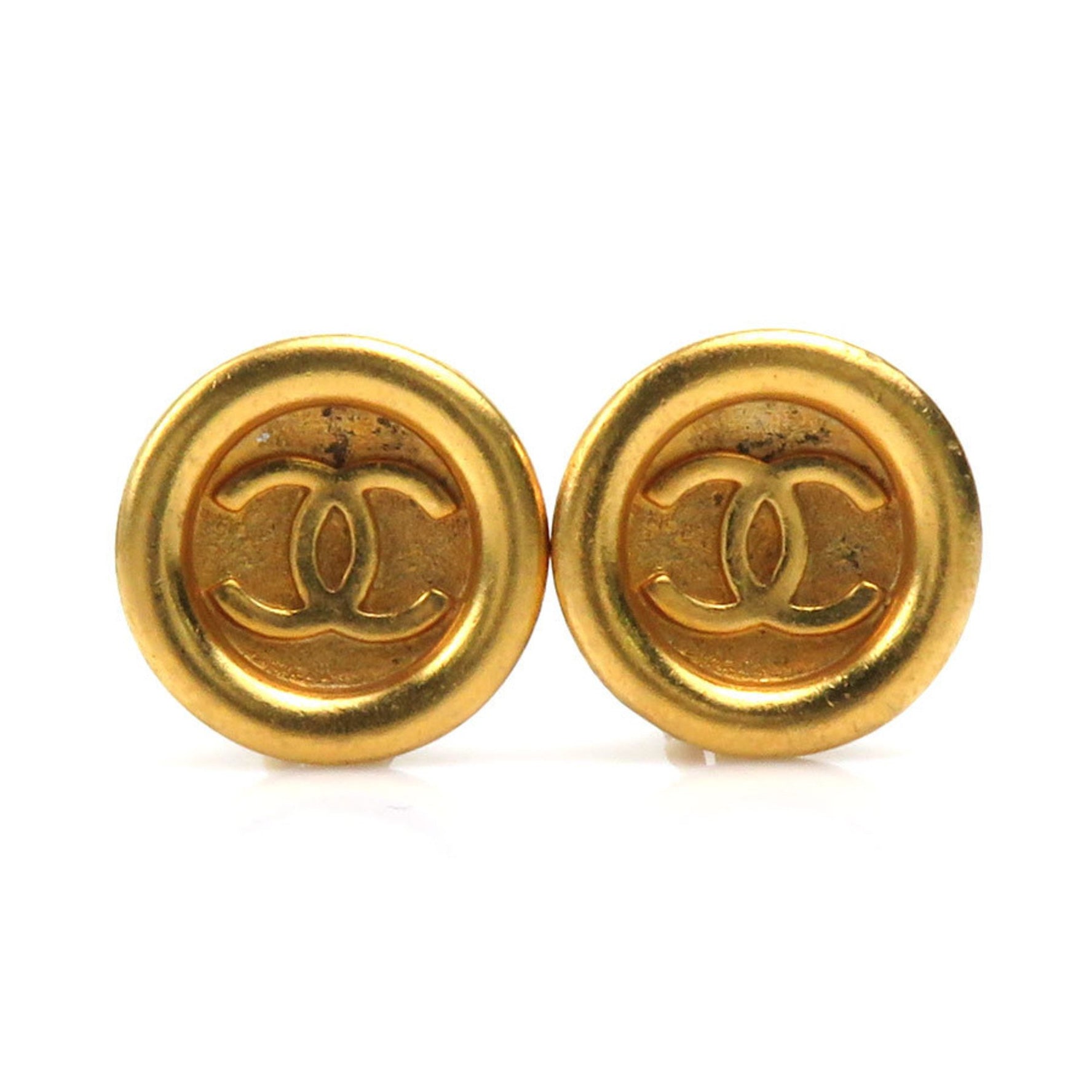 CHANEL Coco Mark Metal Earrings