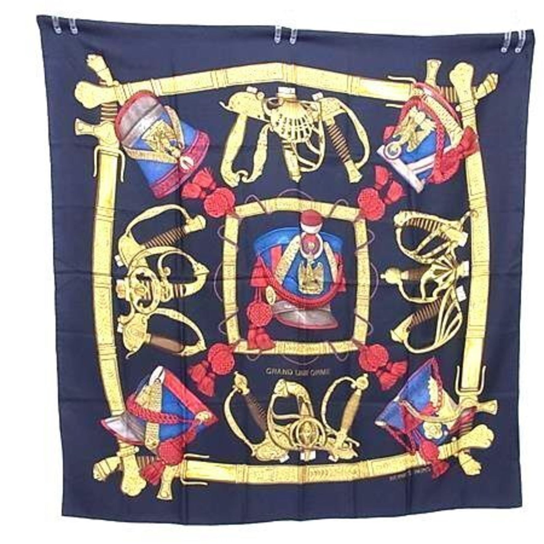 HERMES Grand Uniforme Carré 90 Scarf - Multicolor, 100% Silk, Large