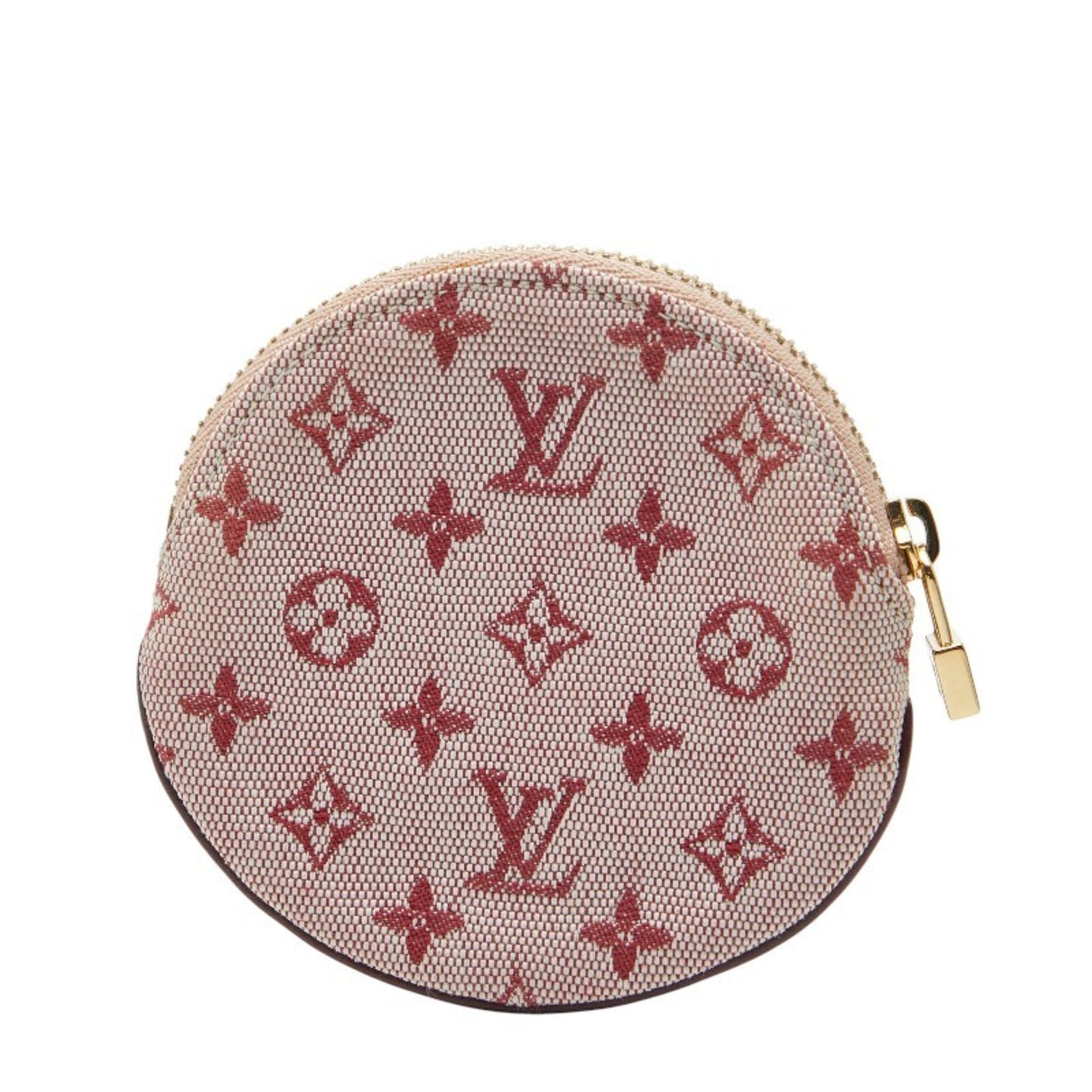 Louis Vuitton Monogram Mini Porte Monnaie Long Wallet/Coin Case Cerise Red Canvas and Leather LOUIS VUITTON