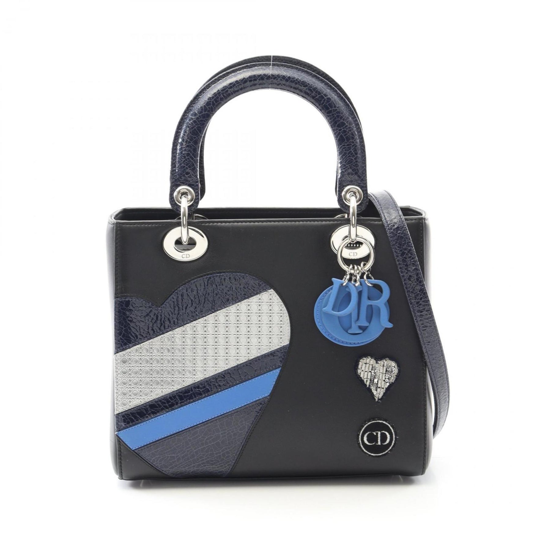 Christian Dior Dior LADY DIOR Lady handbag, leather, black/blue