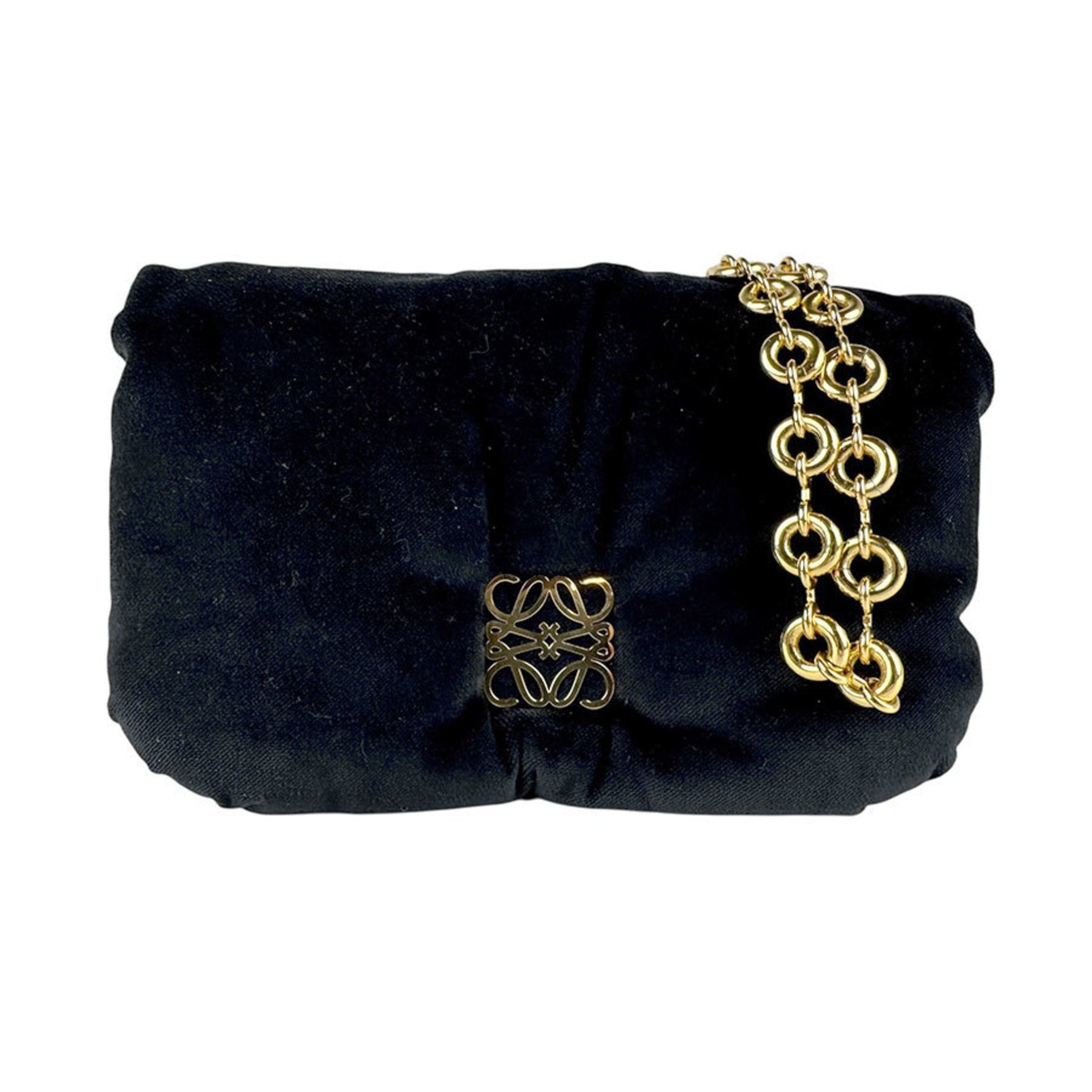 LOEWE Anagram Puffer Goya Shoulder Bag in Velvet