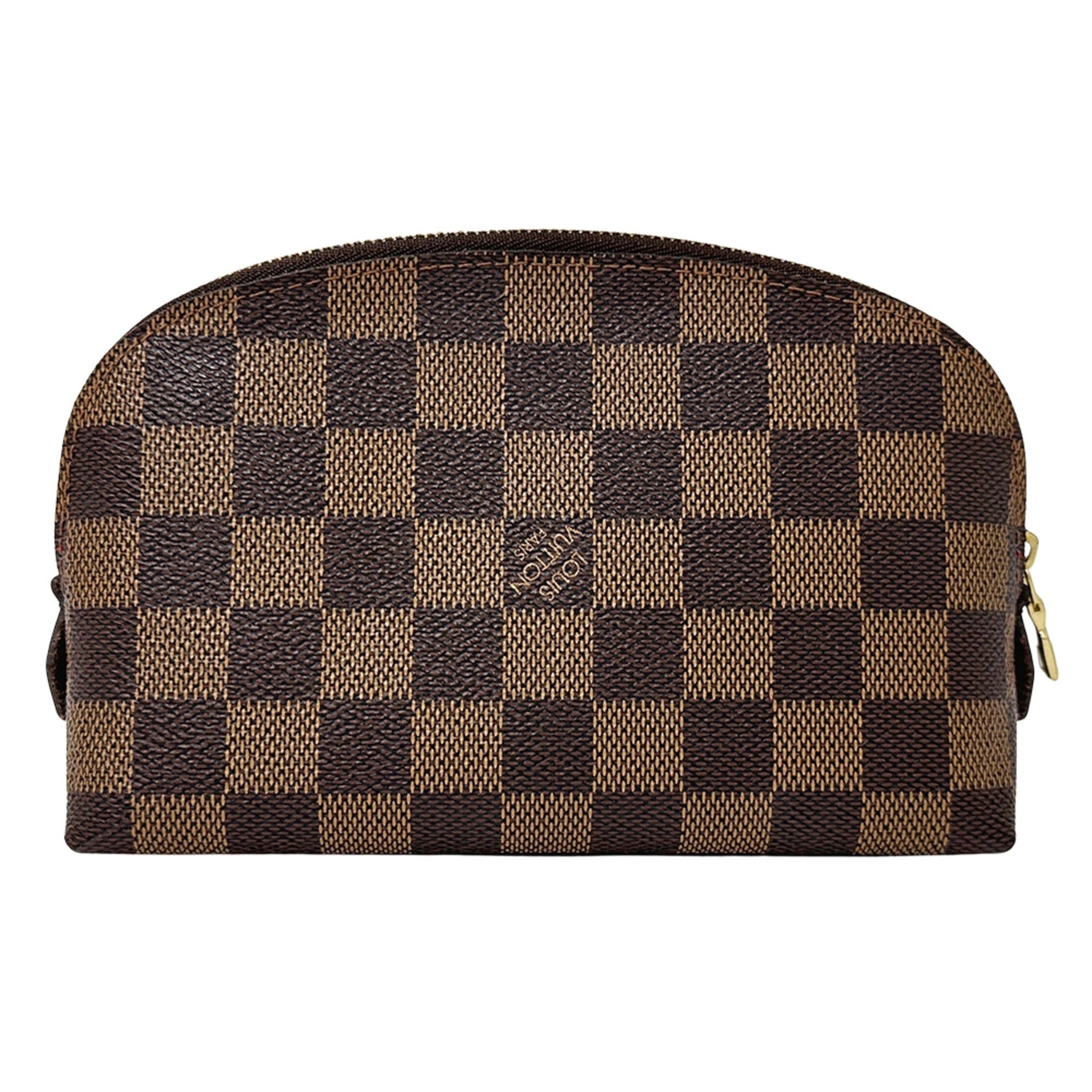 Louis Vuitton Damier Pouch, Brand Name Cosmetic PM Brown, Small Item Case