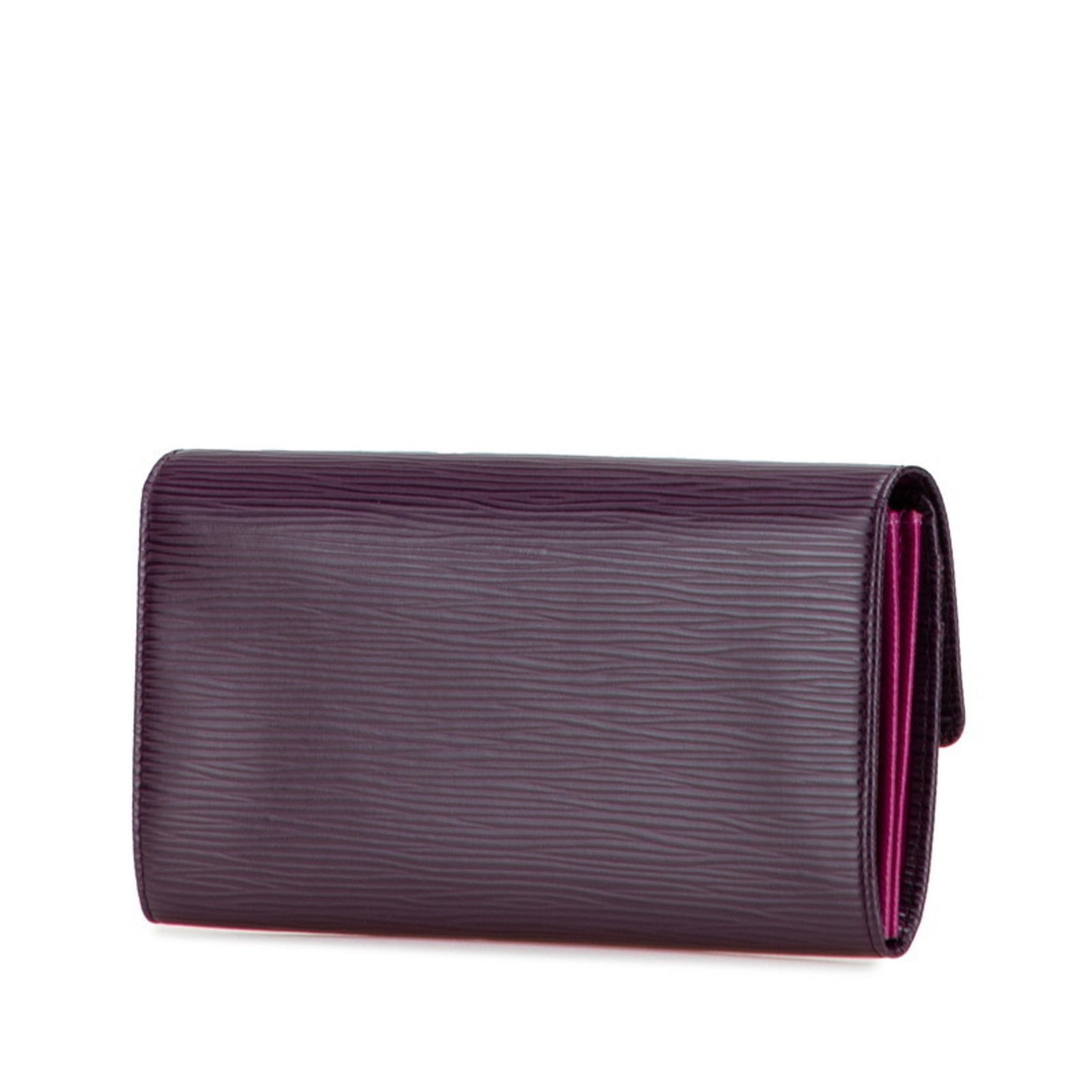 Louis Vuitton Epi Portefeuille Sarah Long Wallet Cassis Purple Leather LOUIS VUITTON