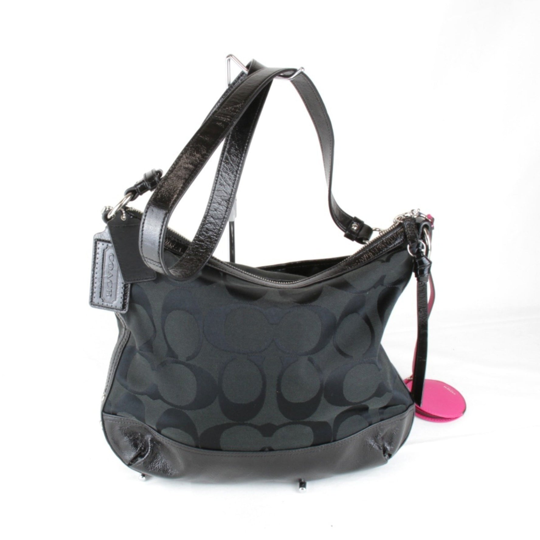 COACH Signature Shoulder Bag, Black, Compact