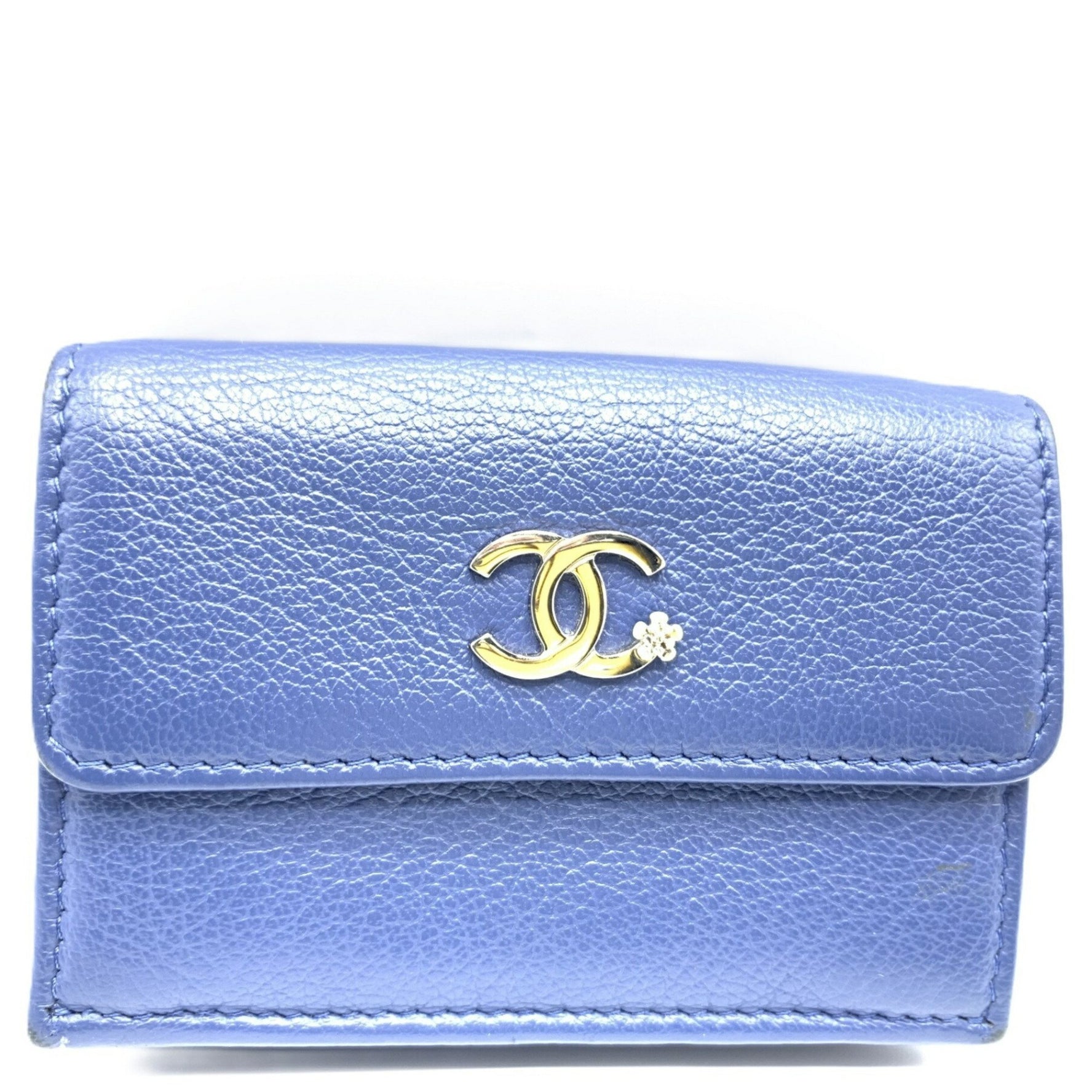 Chanel Lucky Flower Leather Small Wallet Tri-fold Series