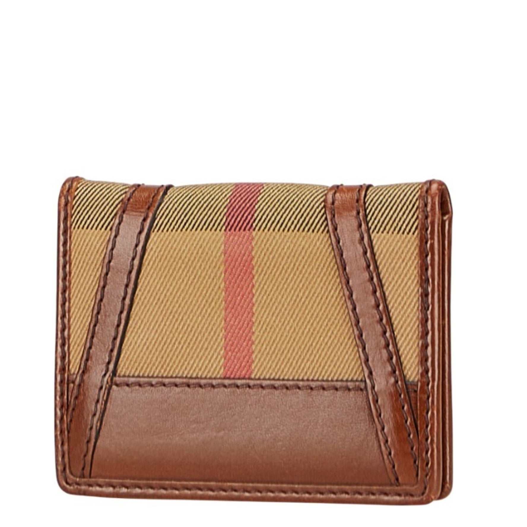 Burberry Nova Check Pass Case, Business Card Beige Multicolor Canvas and Leather