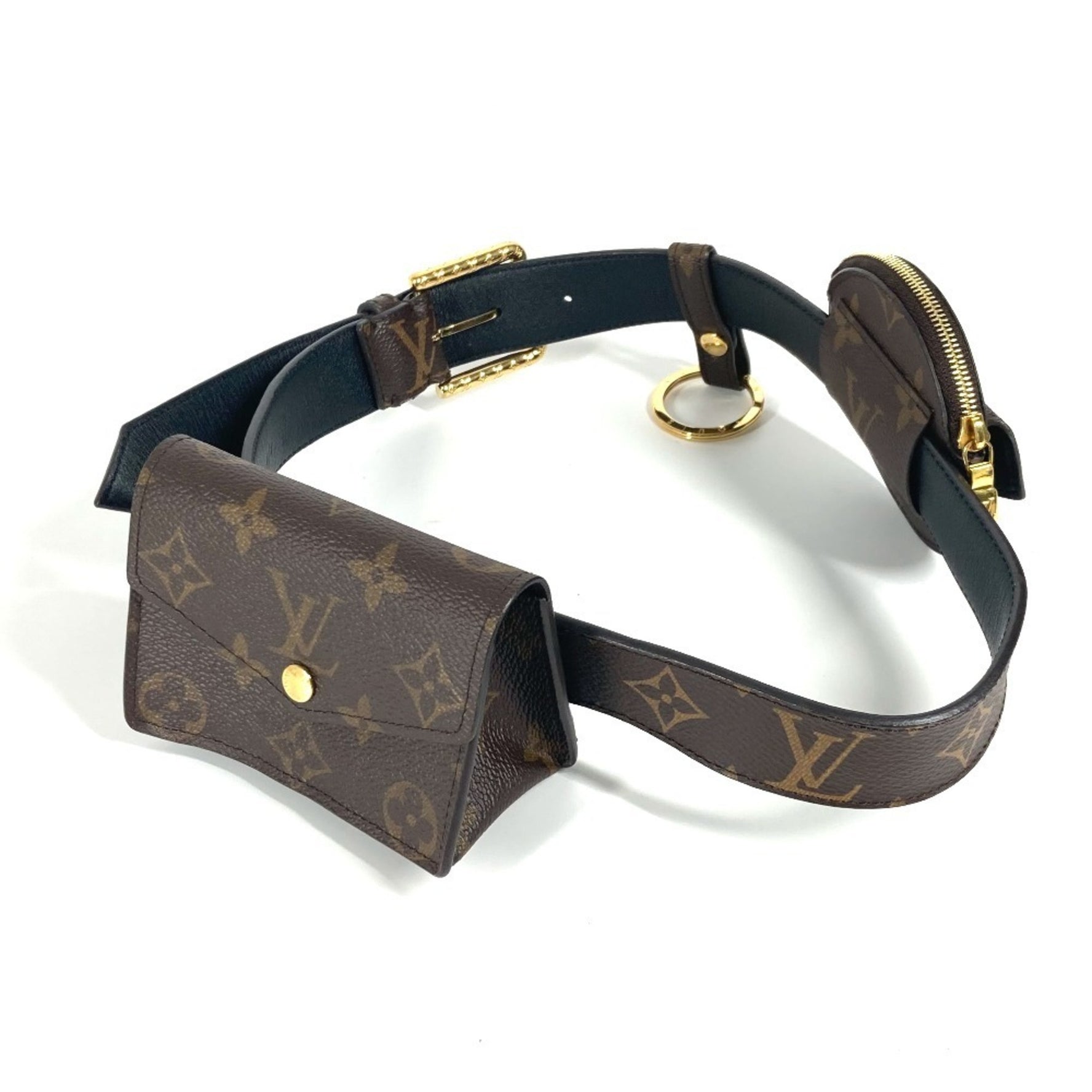 Louis Vuitton Monogram Santur Daily Multi-Pocket Bag Pouch Belt Body Waist Canvas Men Women