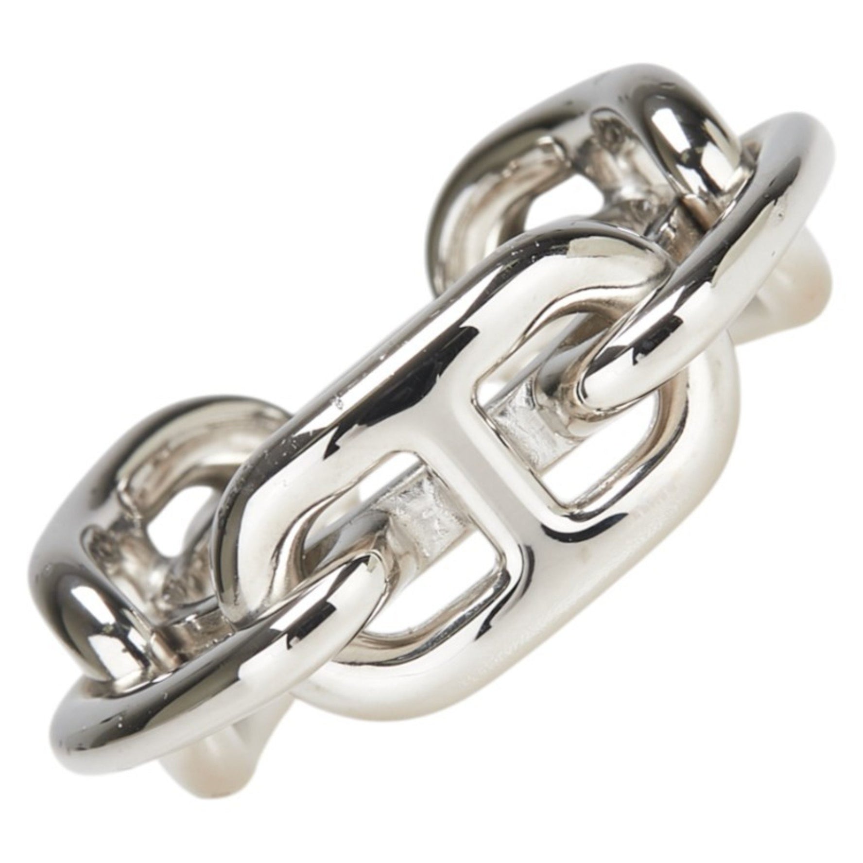 Hermès Legato Chaine d'Ancre Scarf Ring 90 Silver Metal HERMES