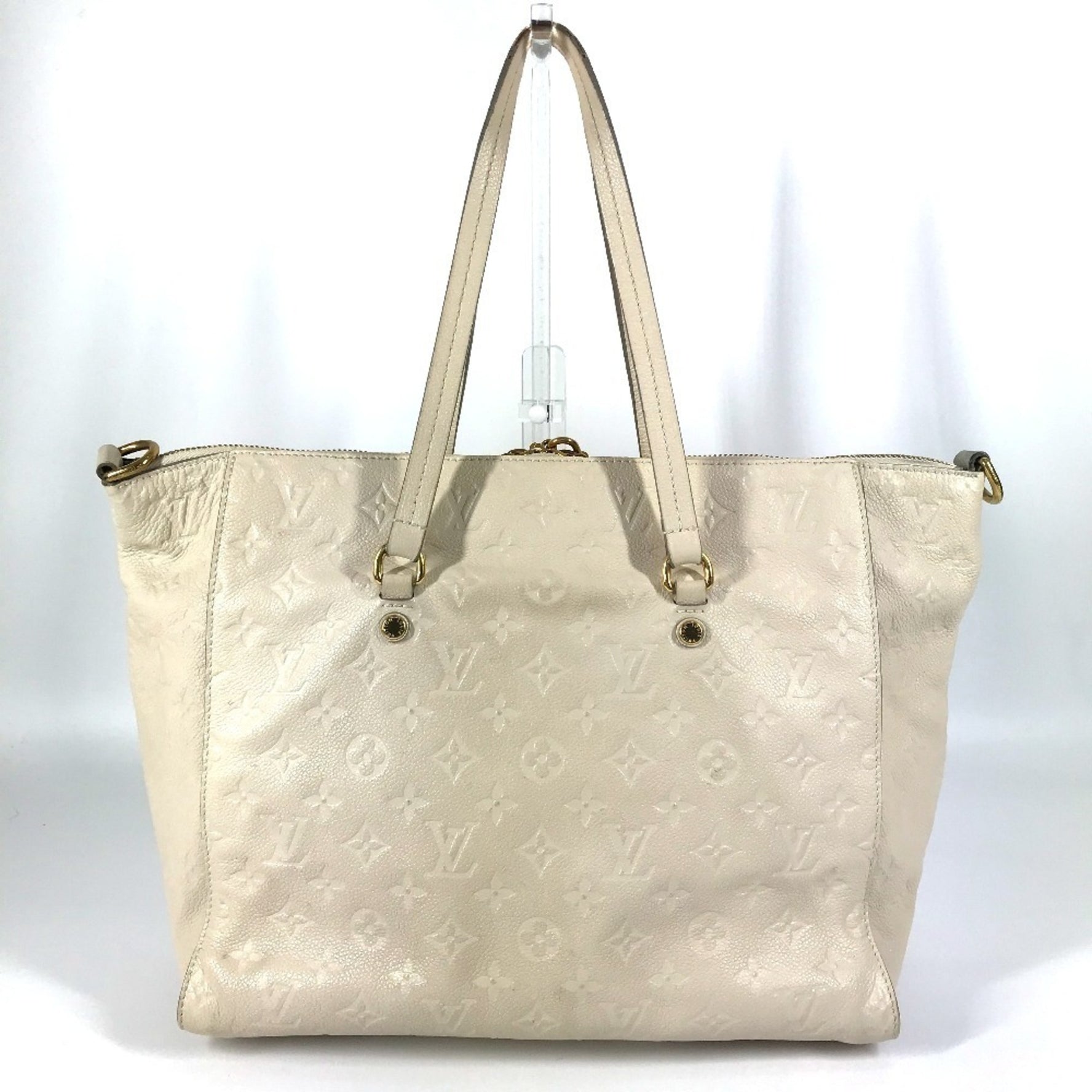 Louis Vuitton Monogram Empreinte Lumineuse PM Tote Bag Shoulder Leather Men's Neige White