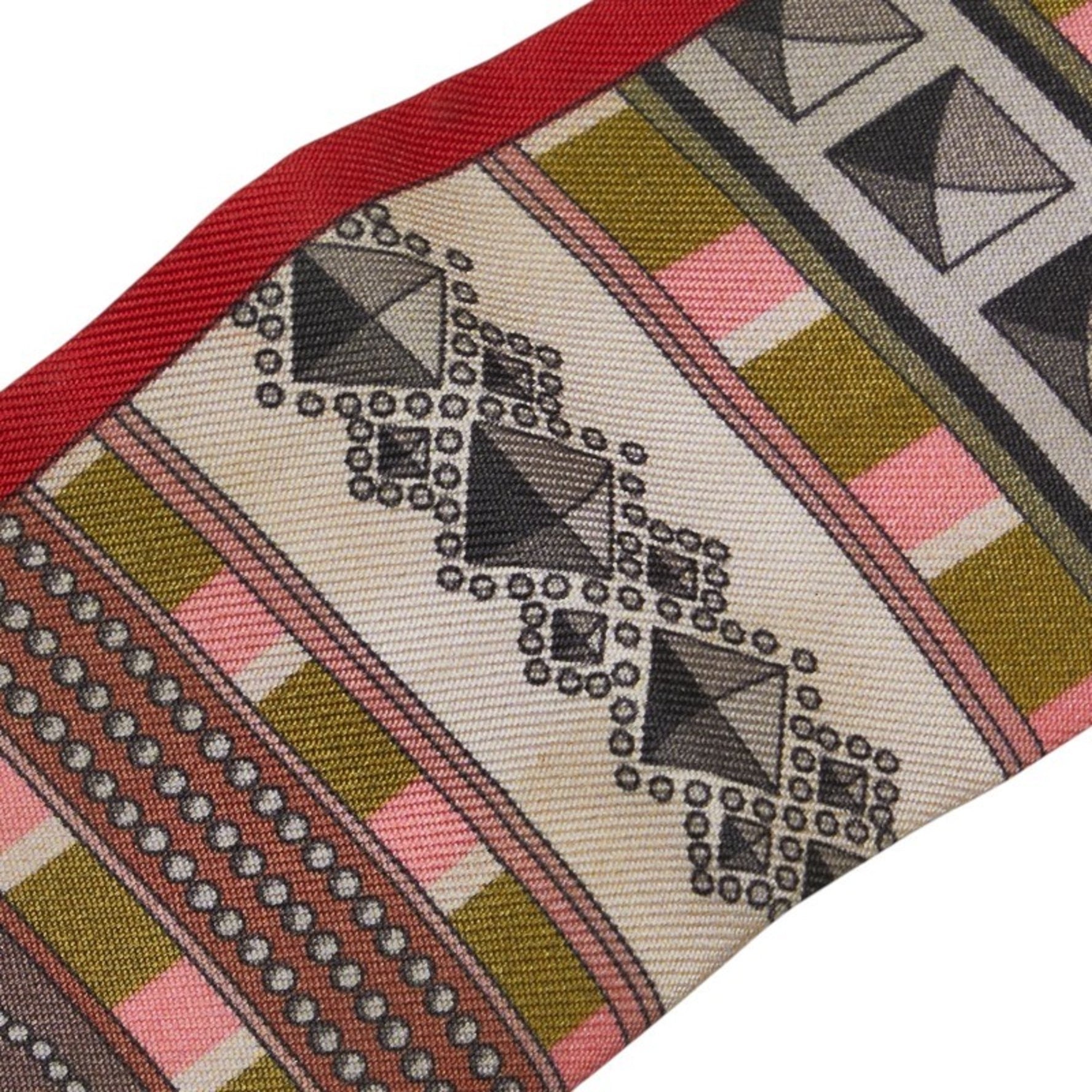 Hermes Twilly COLLIERS DE CHIENS Scarf Muffler Red Multicolor Silk