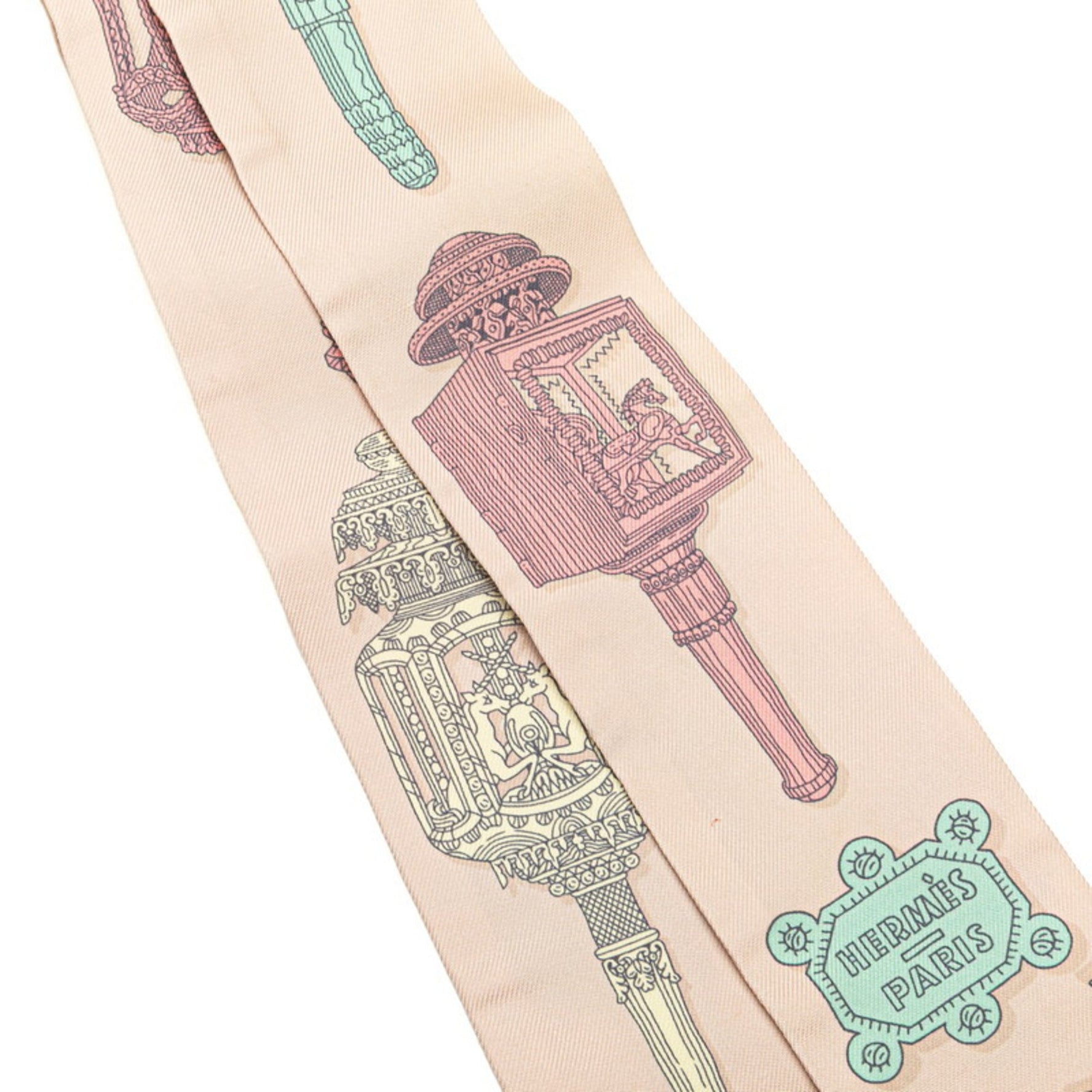 Hermès Twilly MERVEILLEUSES LANTERNES Merveilleuse Lantern Scarf Muffler Beige Yellow Multicolor Silk HERMES