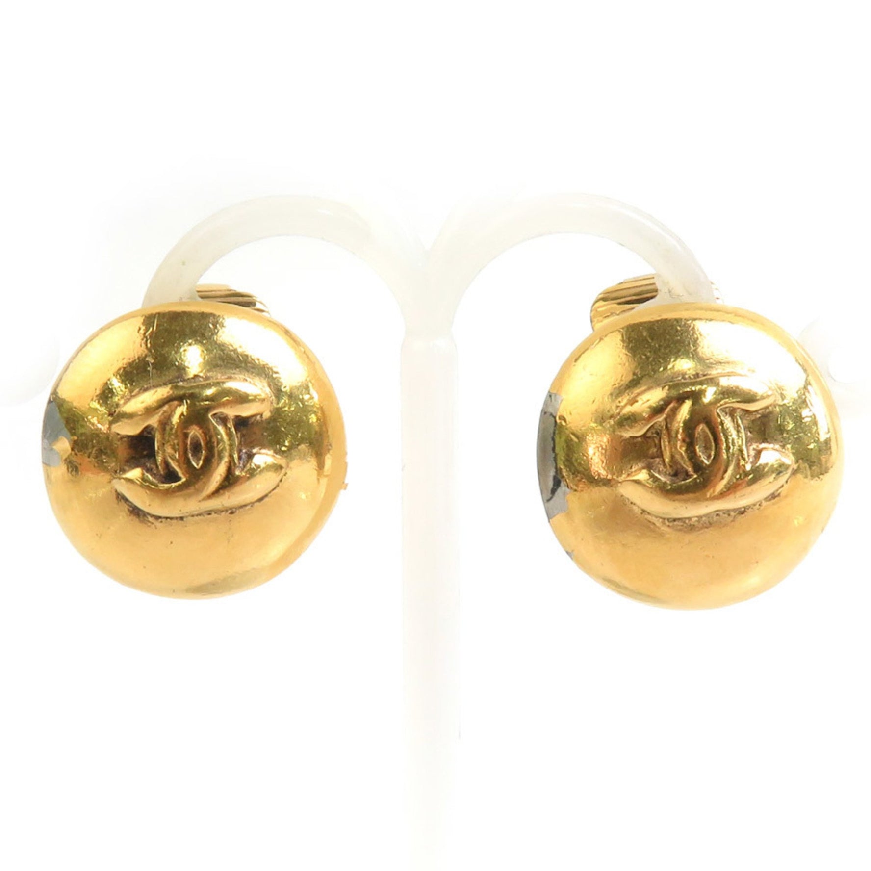 CHANEL Coco Mark Metal Earrings