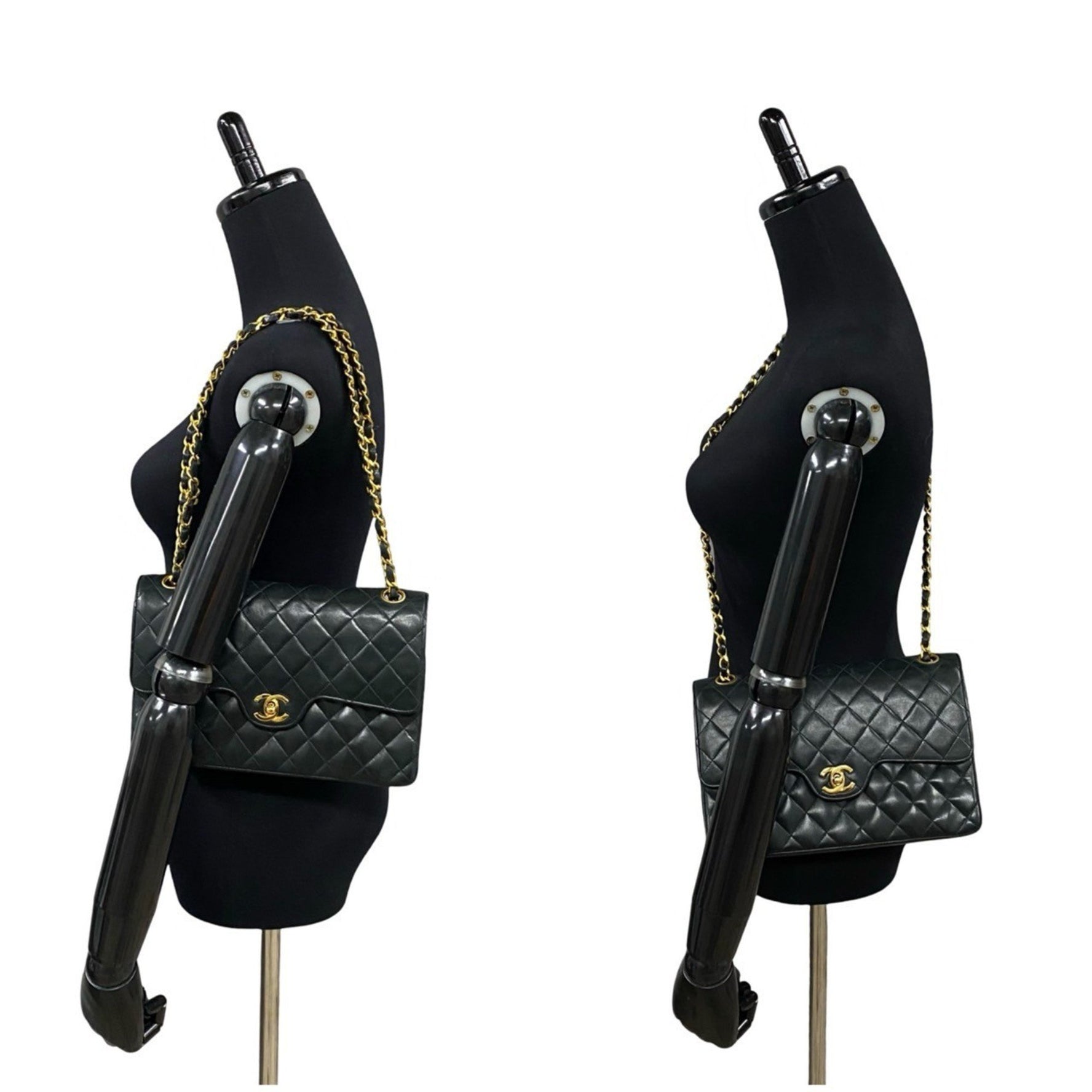 CHANEL Vintage Matelasse Coco Mark Turnlock Chain Leather Shoulder Bag