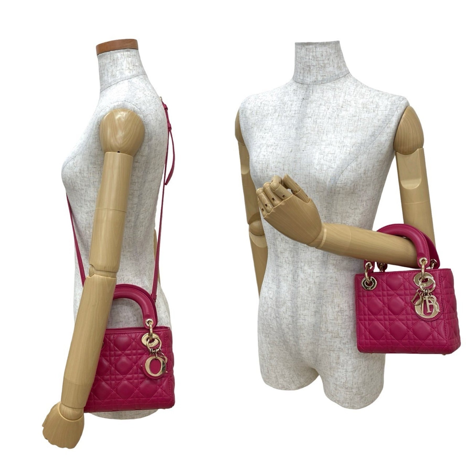 Christian Dior Lady Cannage Stitch Leather Handbag/Shoulder Bag