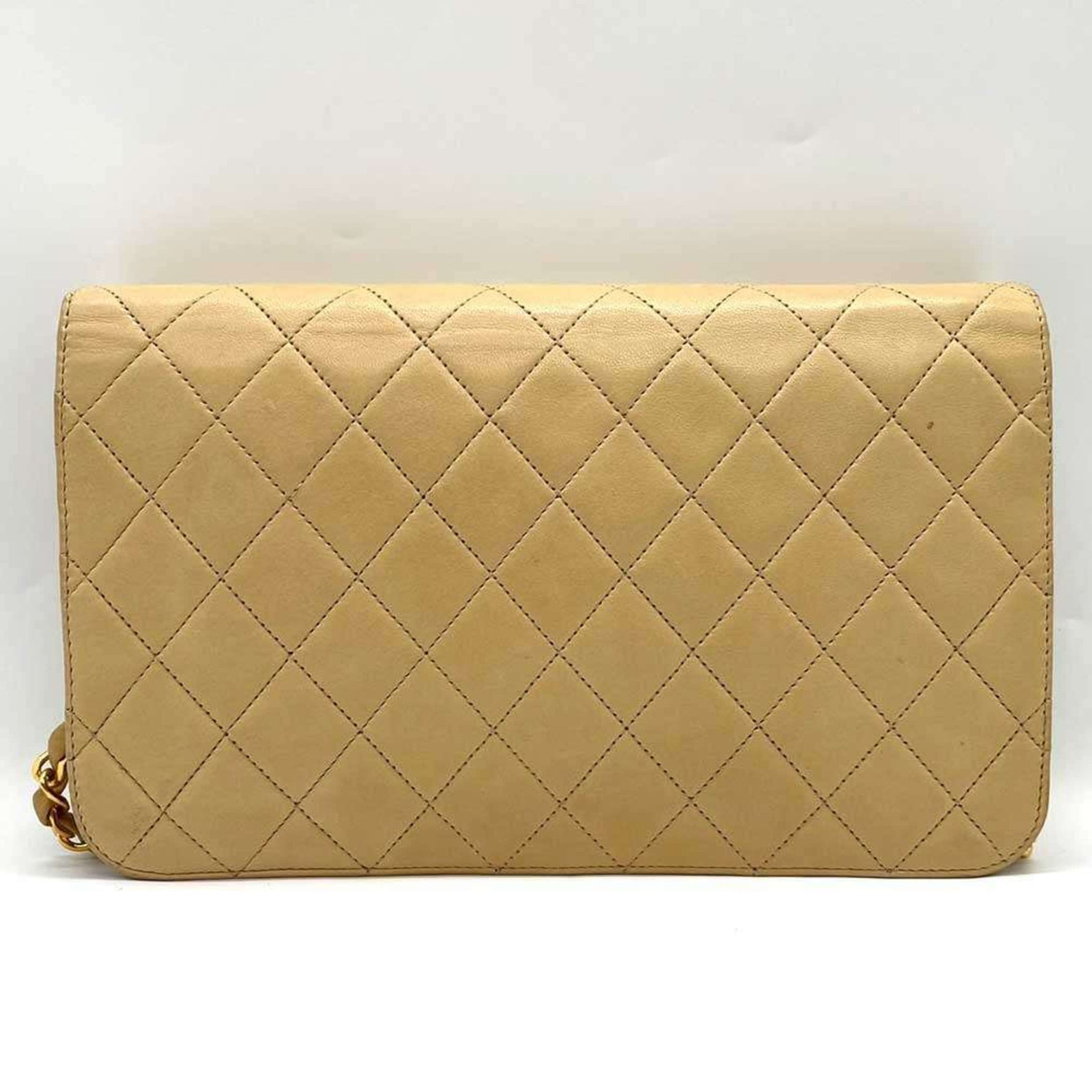 Chanel Matelasse Chain Shoulder Push Lock Bag Lambskin