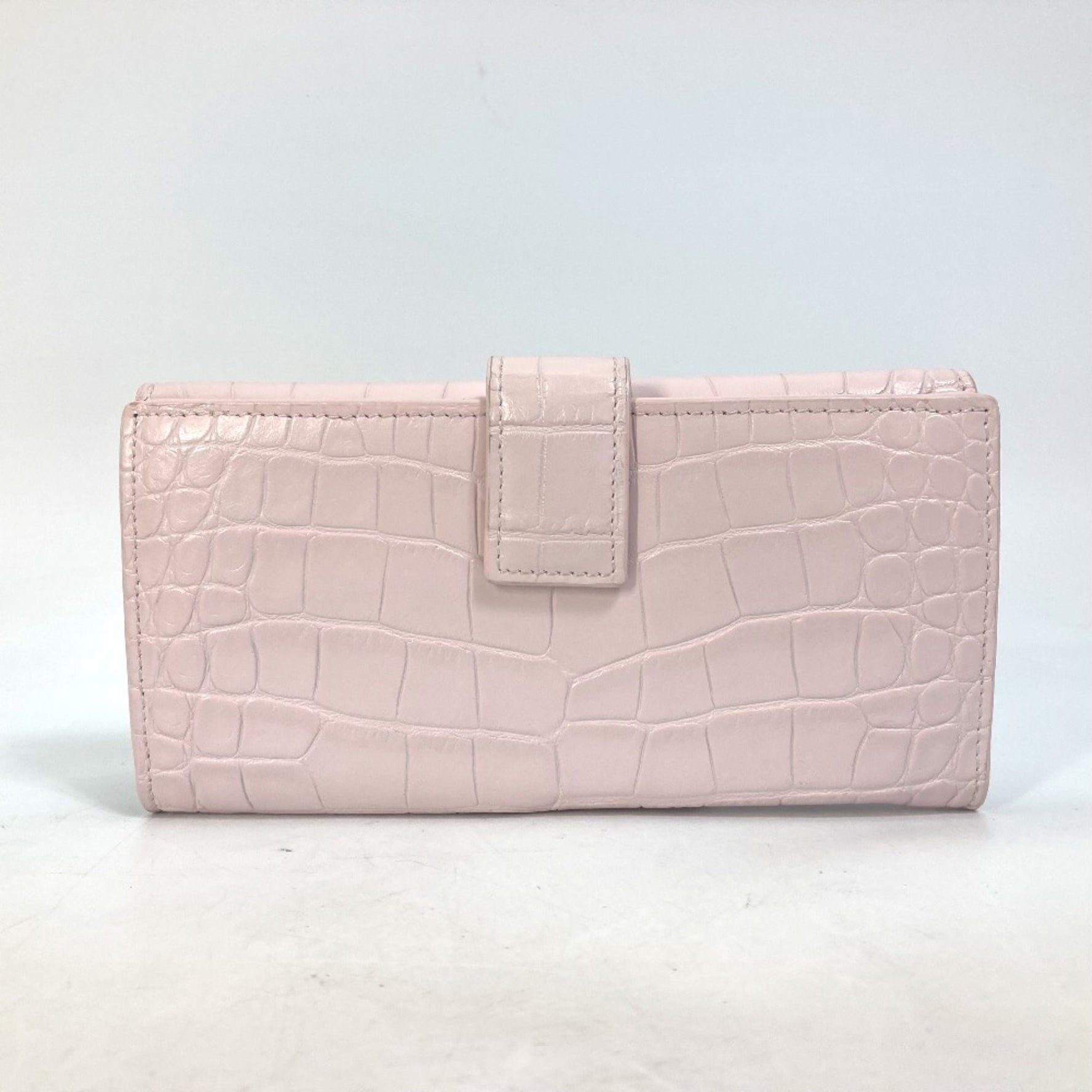 Alexander Wang Rhinestone Skull Long Wallet Embossed Leather