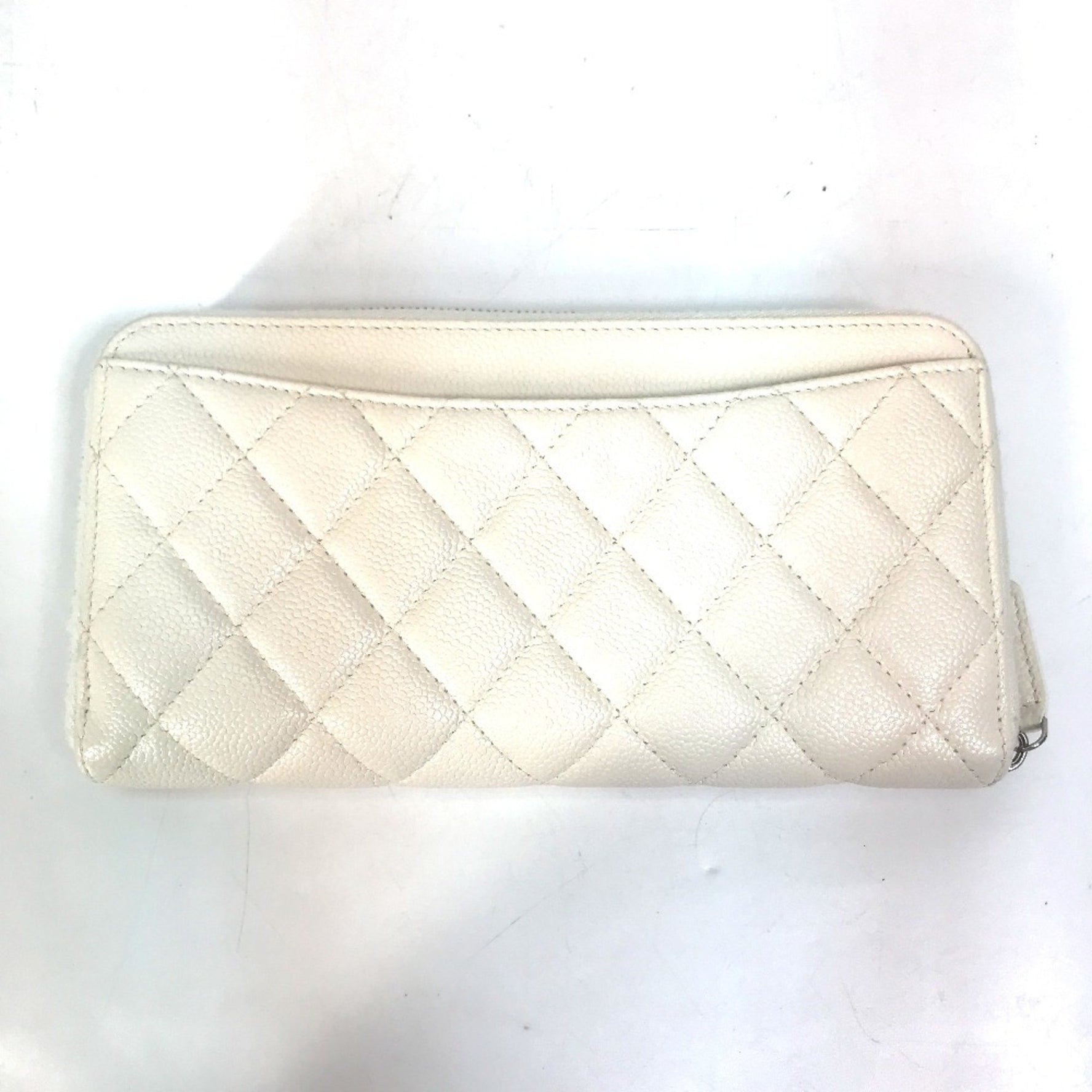 CHANEL Matelasse CC Coco Mark Round Zip Quilted Long Wallet in Caviar Leather