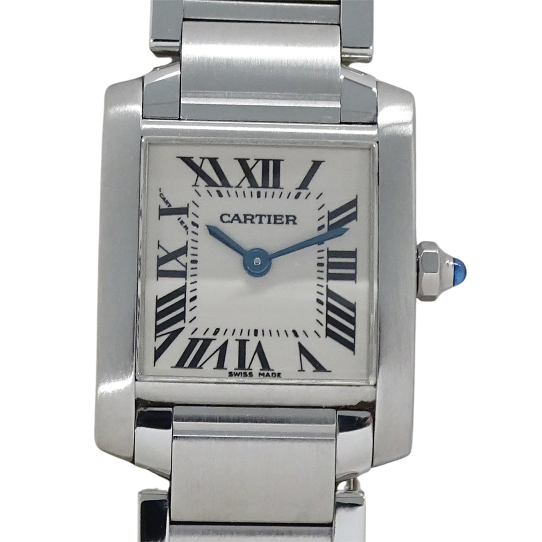 Cartier Tank Française Watch, Small Quartz, Stainless Steel, Silver/Ivory, Polished