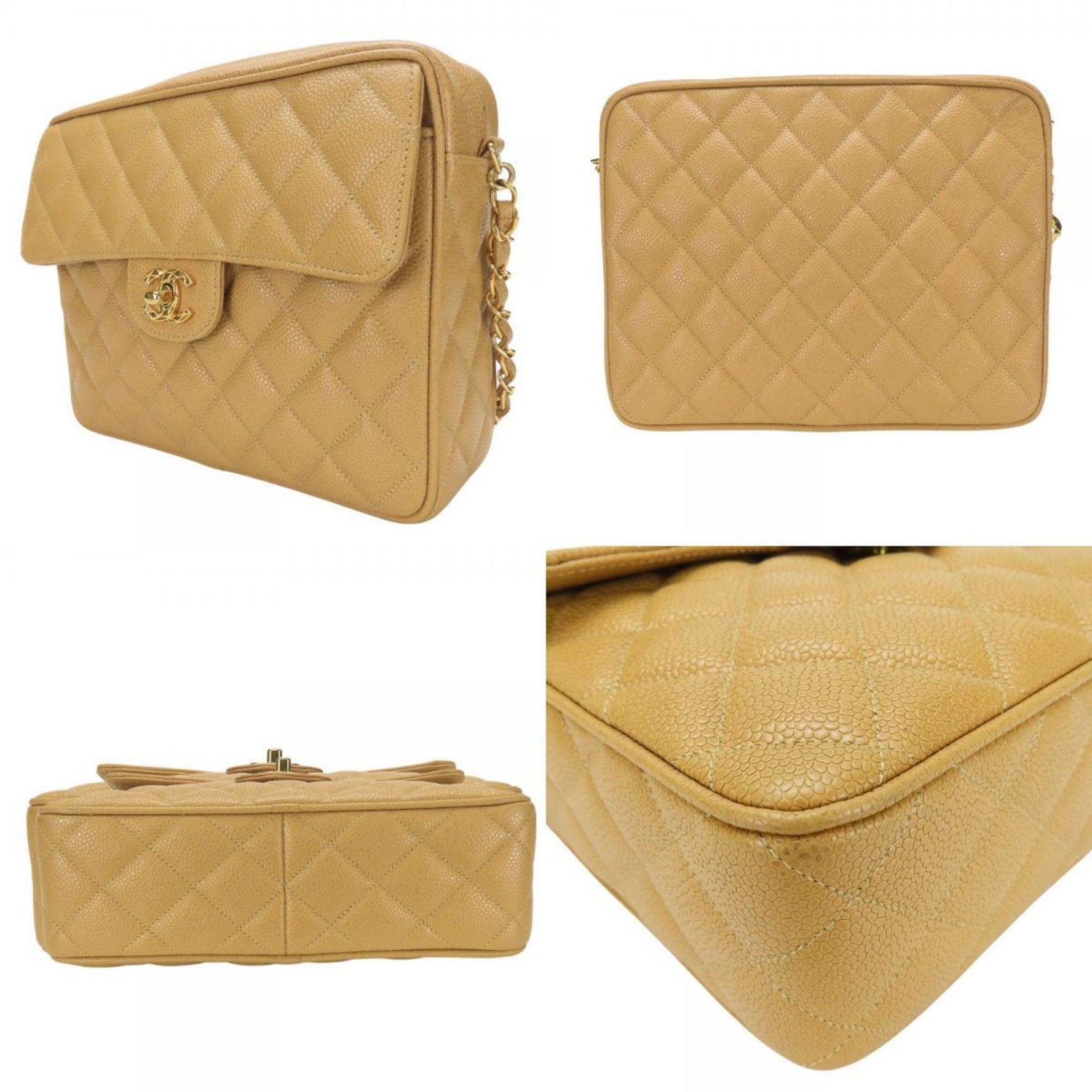 Chanel Shoulder Bag Matelasse Caviar Skin Coco Mark