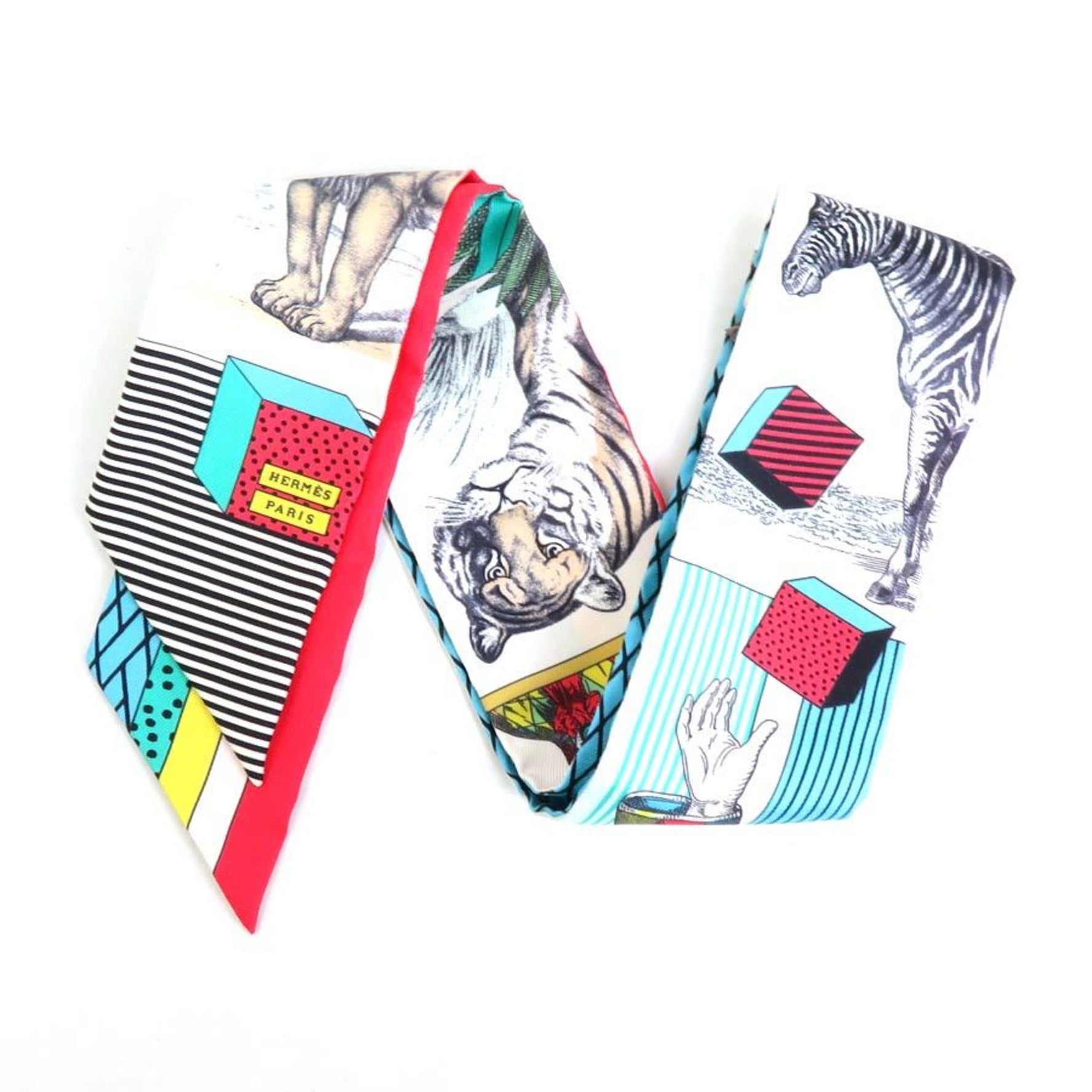 HERMES Scarf Muffler Twilly Silk Multicolor