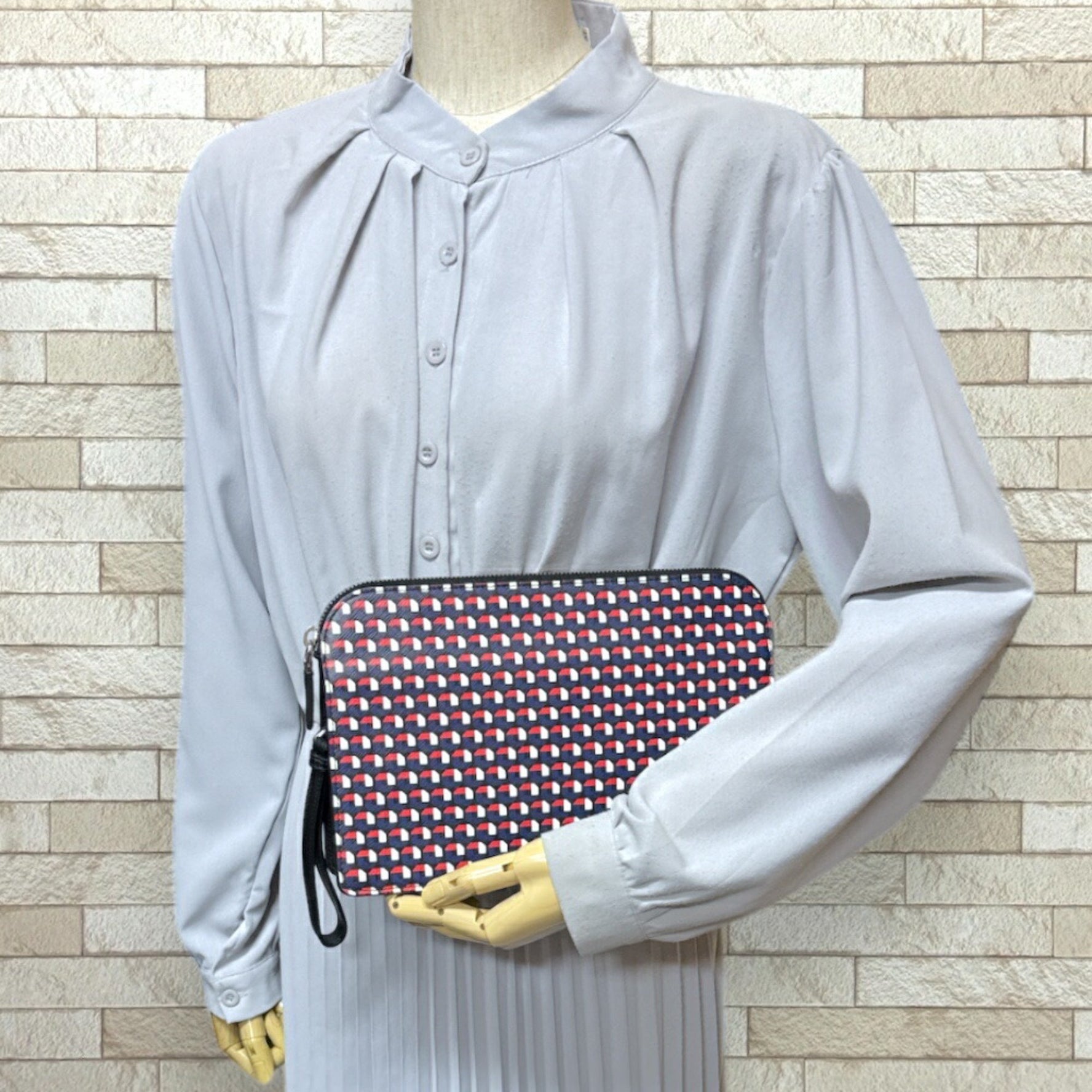 Prada Geometric Saffiano Clutch Bag Leather