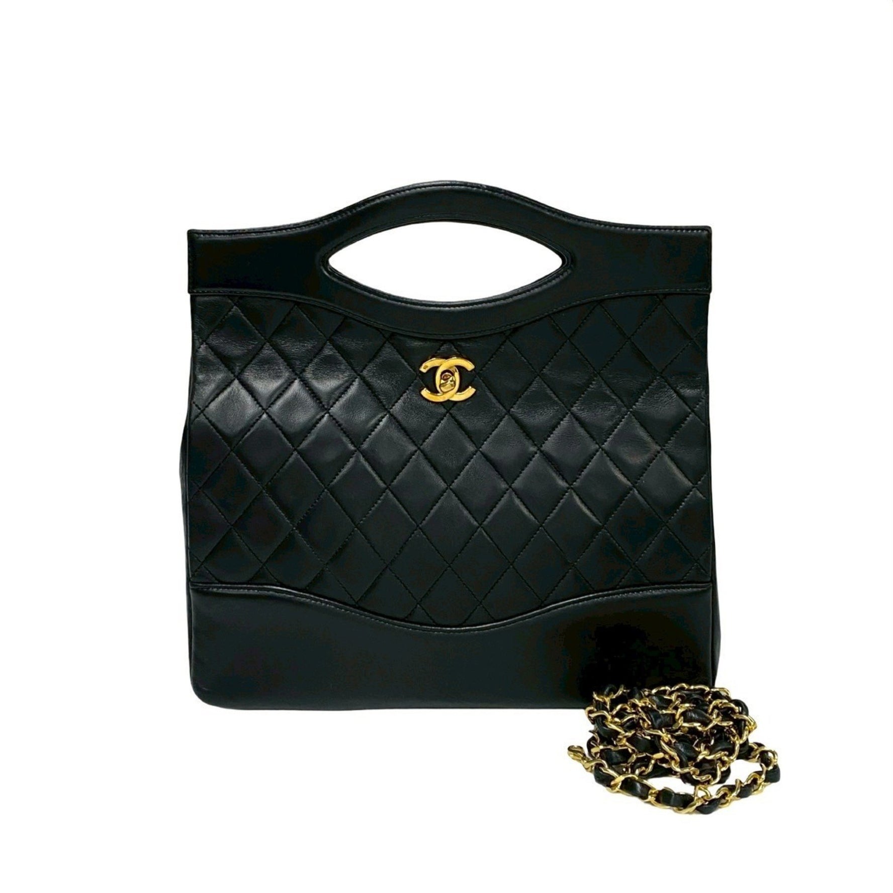 CHANEL Coco Mark Leather Shoulder Bag/Handbag 470-9