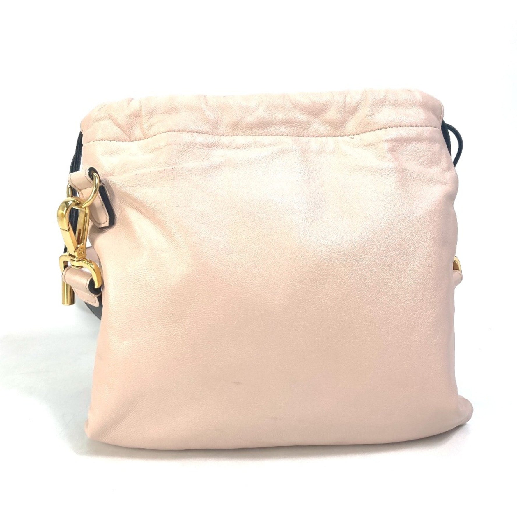 Fendi Drawstring Pochette Pouch Crossbody Shoulder Bag Black