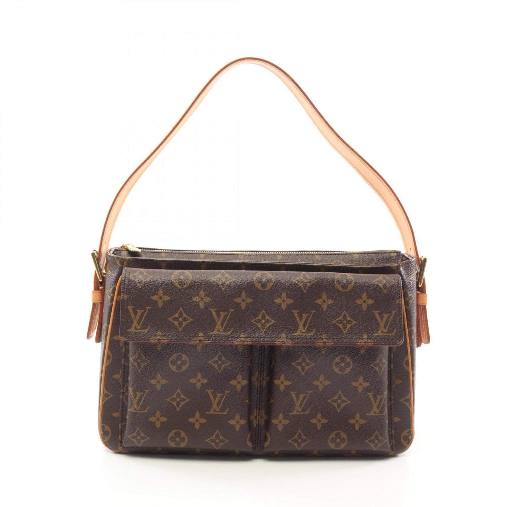 Louis Vuitton Vivacite GM Shoulder Bag, Coated Canvas, Leather, Monogram, Brown