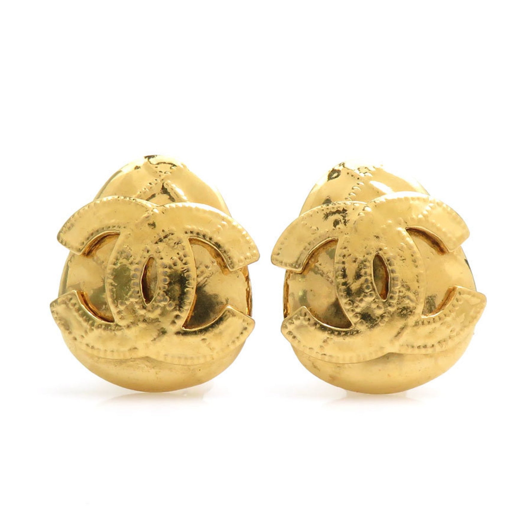 CHANEL Coco Mark Metal Earrings