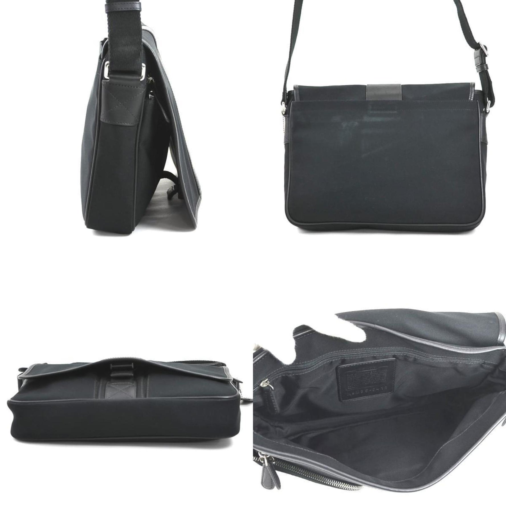 Coach Shoulder Bag Canvas Leather
