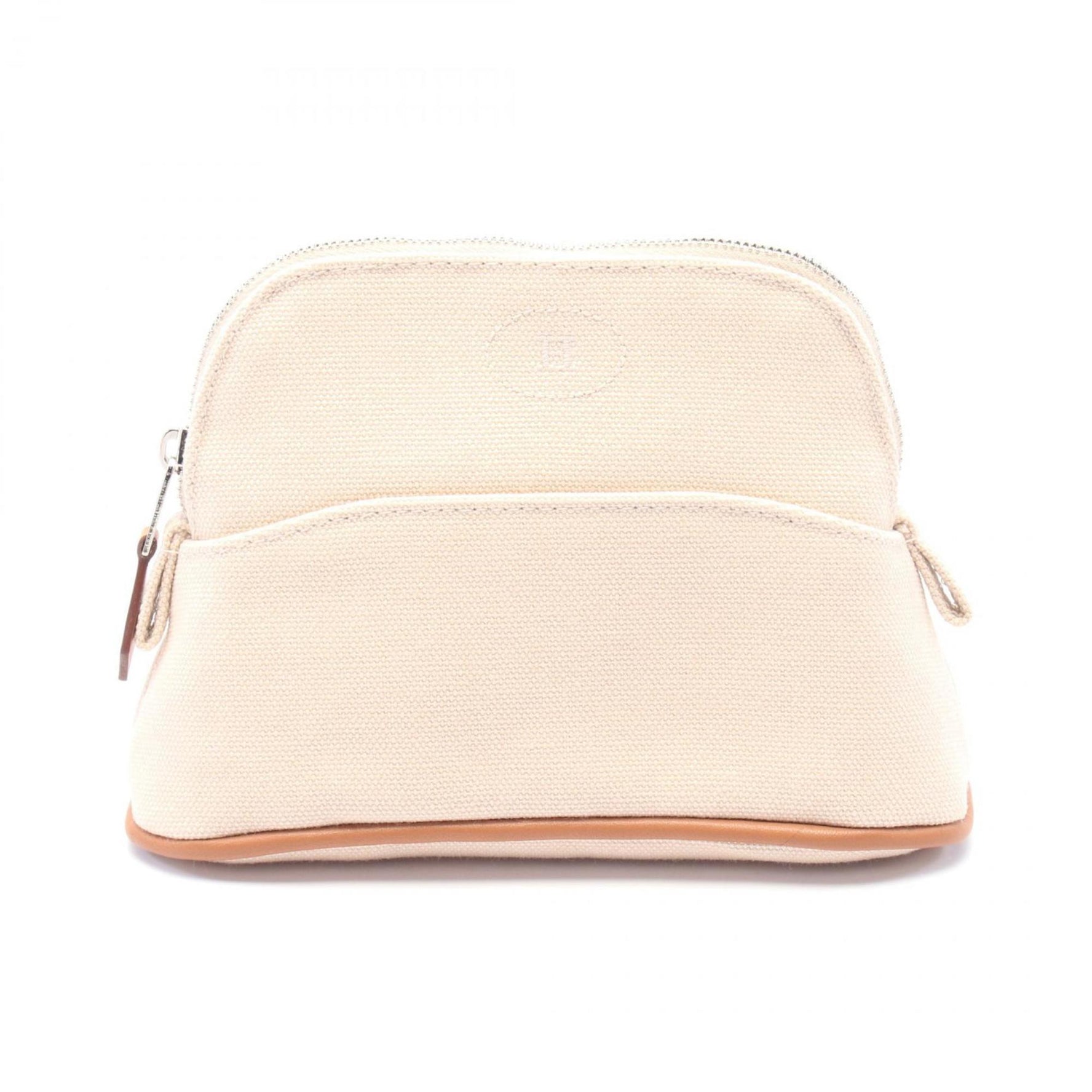 Hermes Bolide Pouch 15 Mini Bag Canvas Leather Beige Brown