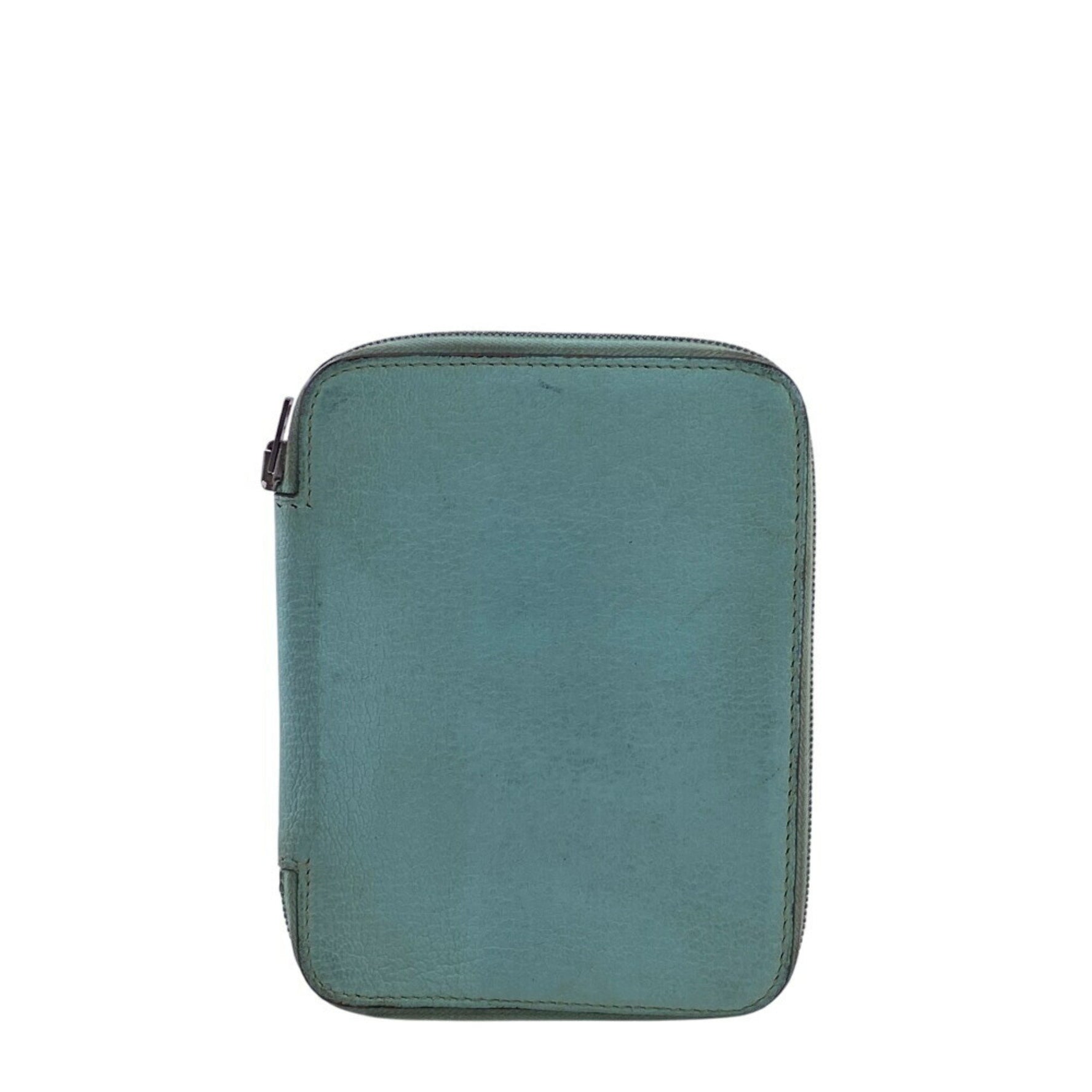 HERMES Agenda Zip Notebook Cover Passport Case Card Genuine Leather