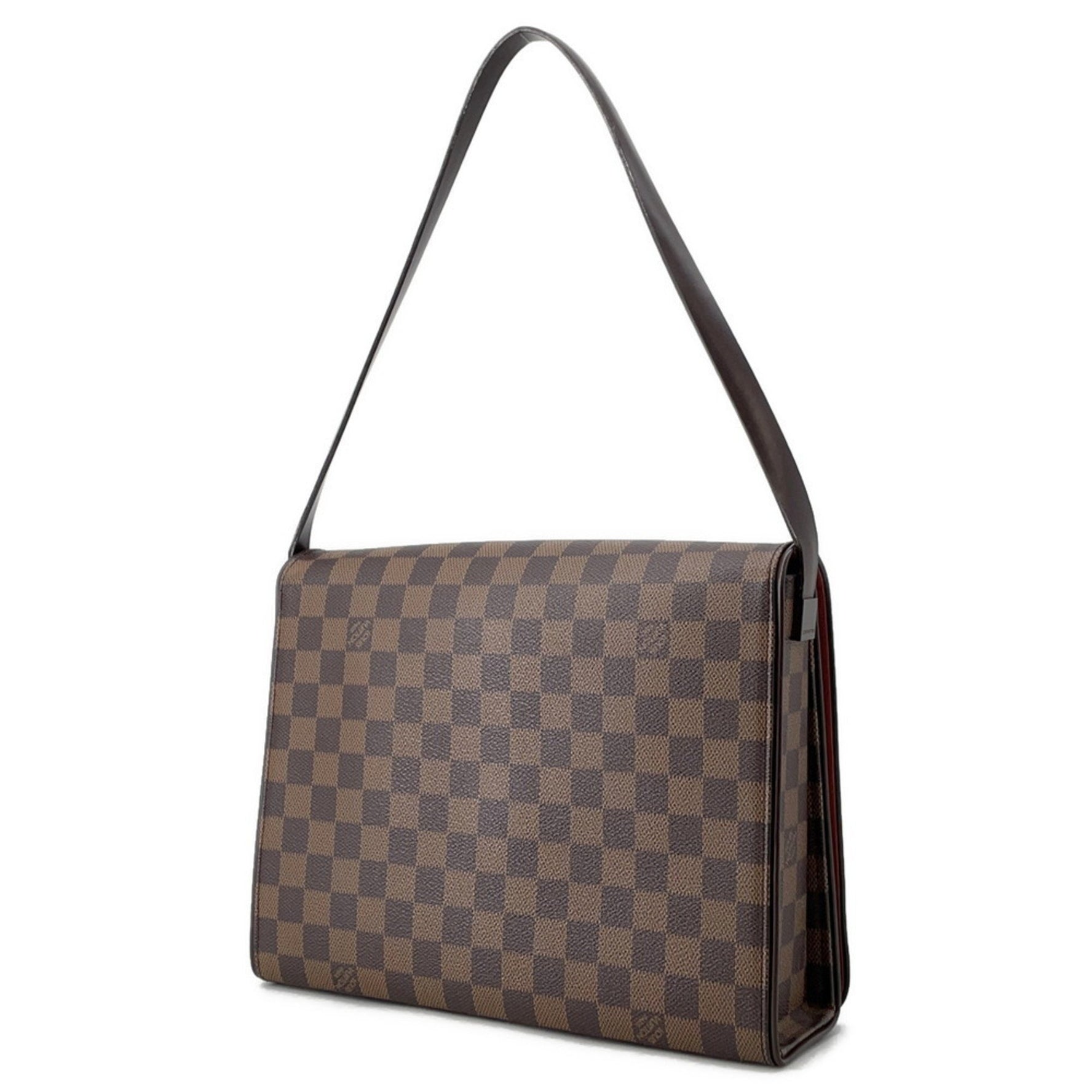 Louis Vuitton Damier Ebene Tribeca Carré Shoulder Bag LOUIS VUITTON Red