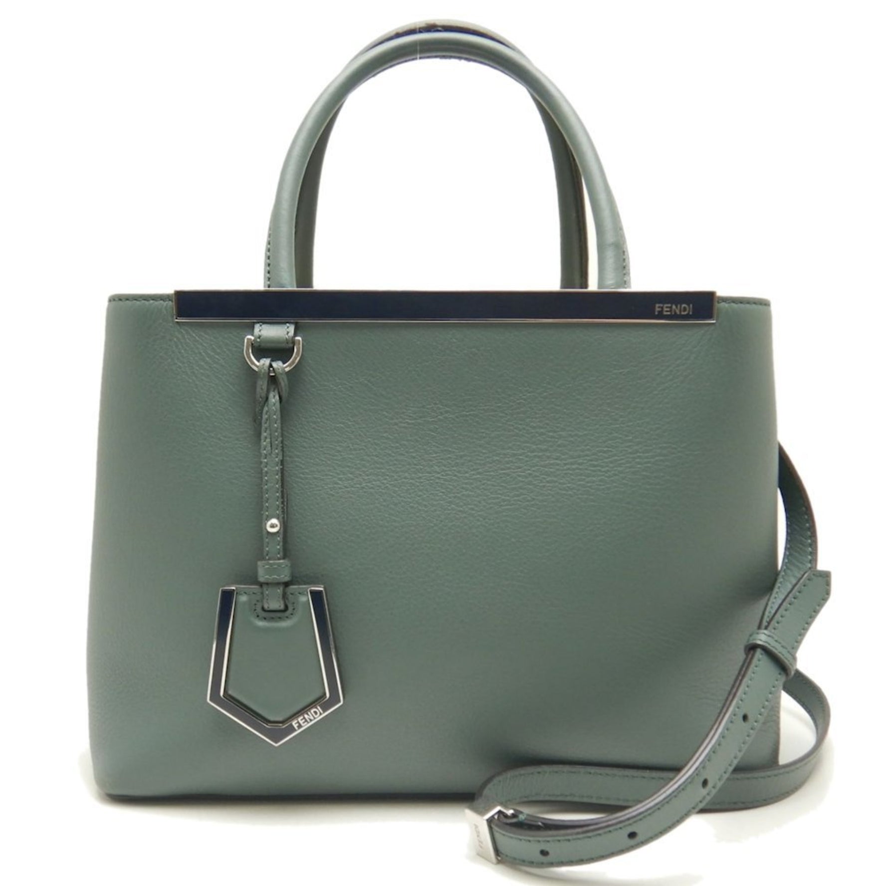 FENDI Petit Toujour Handbag Leather Khaki Yellow
