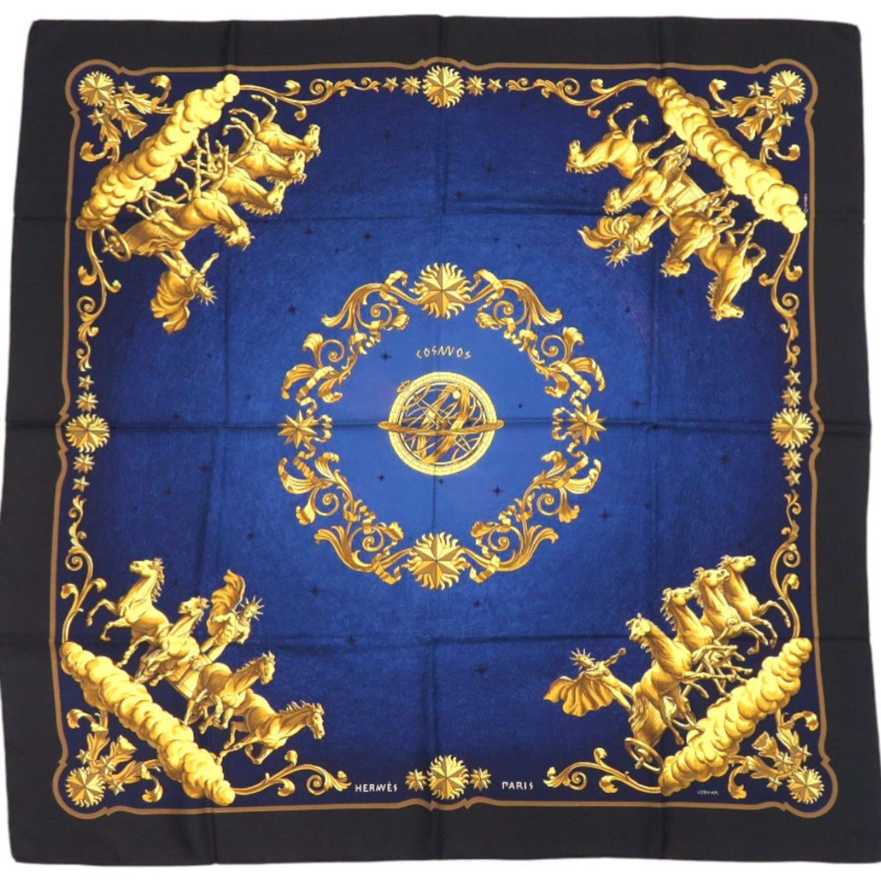 Hermès Carré 90 COSMOS Space View Silk Black Scarf Muffler 0115 HERMES