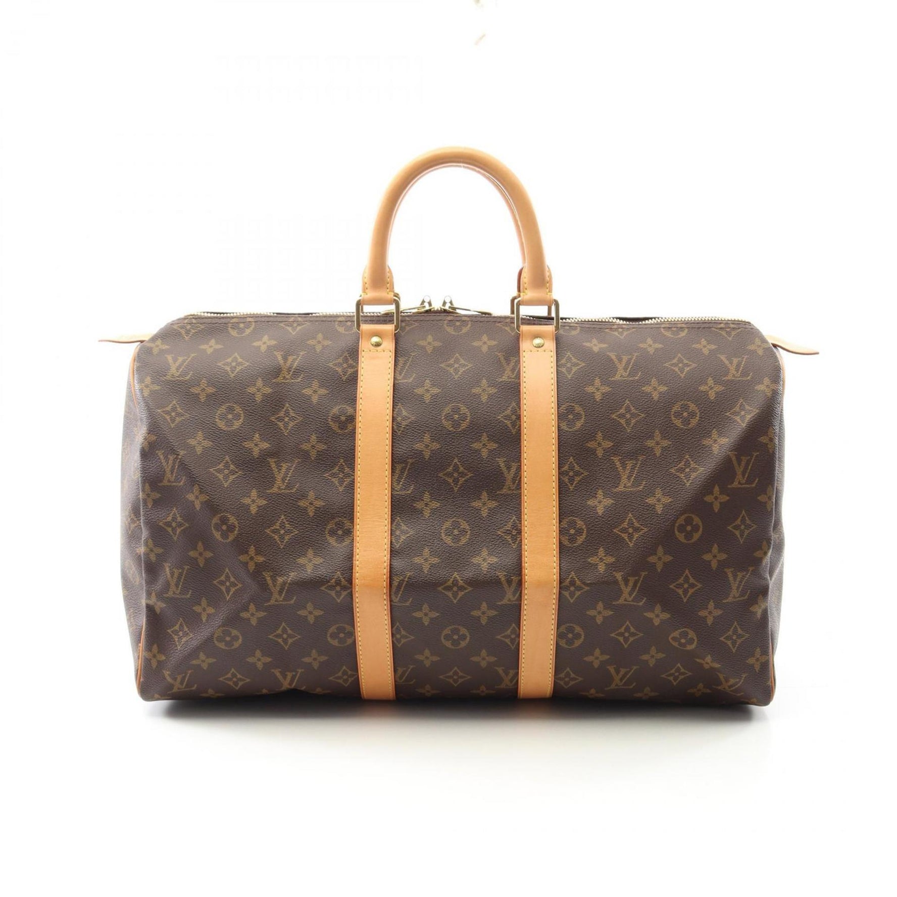 Louis Vuitton Keepall 45 Monogram Boston Bag Coated Canvas Leather Men's