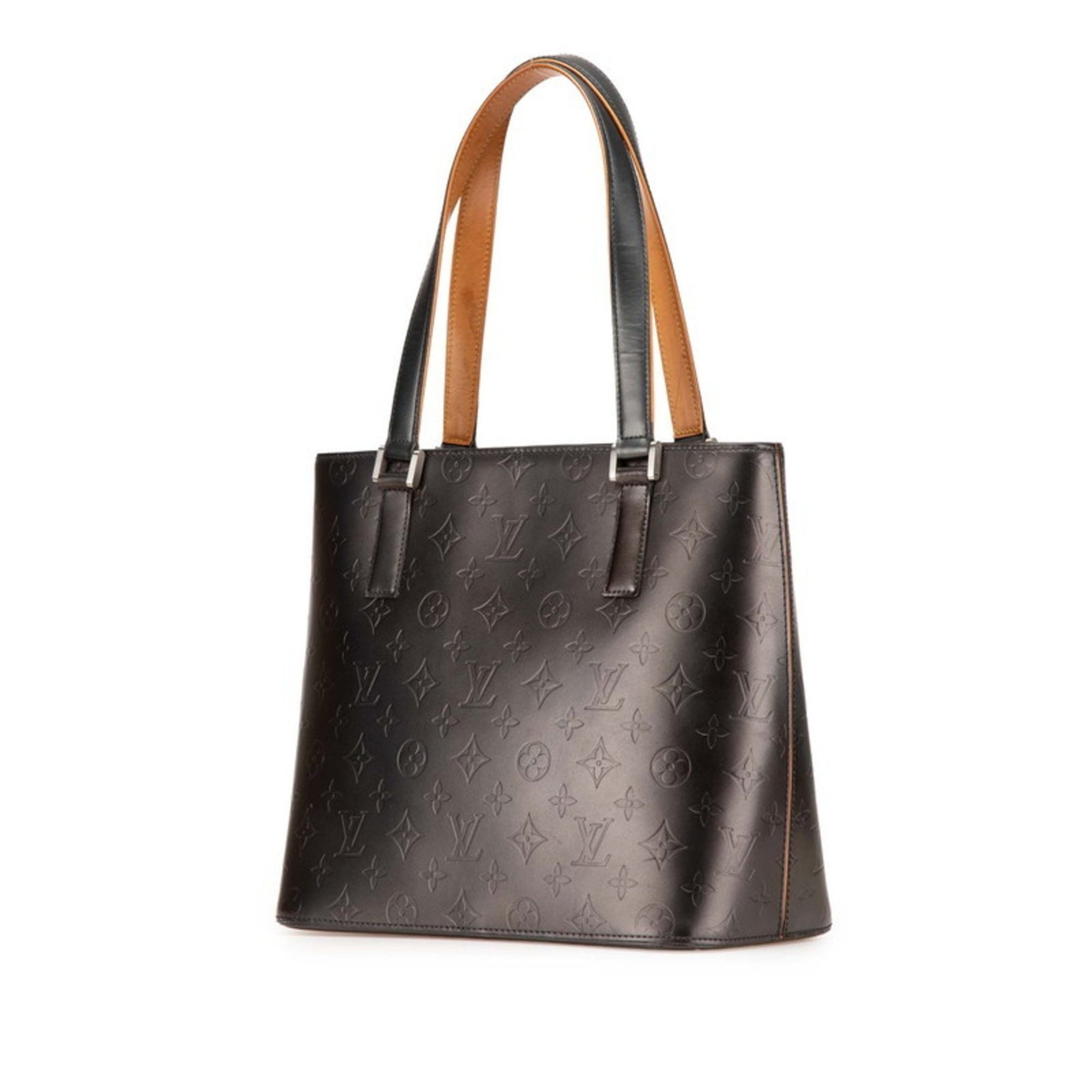 Louis Vuitton Monogram Matte Stockton Handbag Tote Bag Noir Black Leather