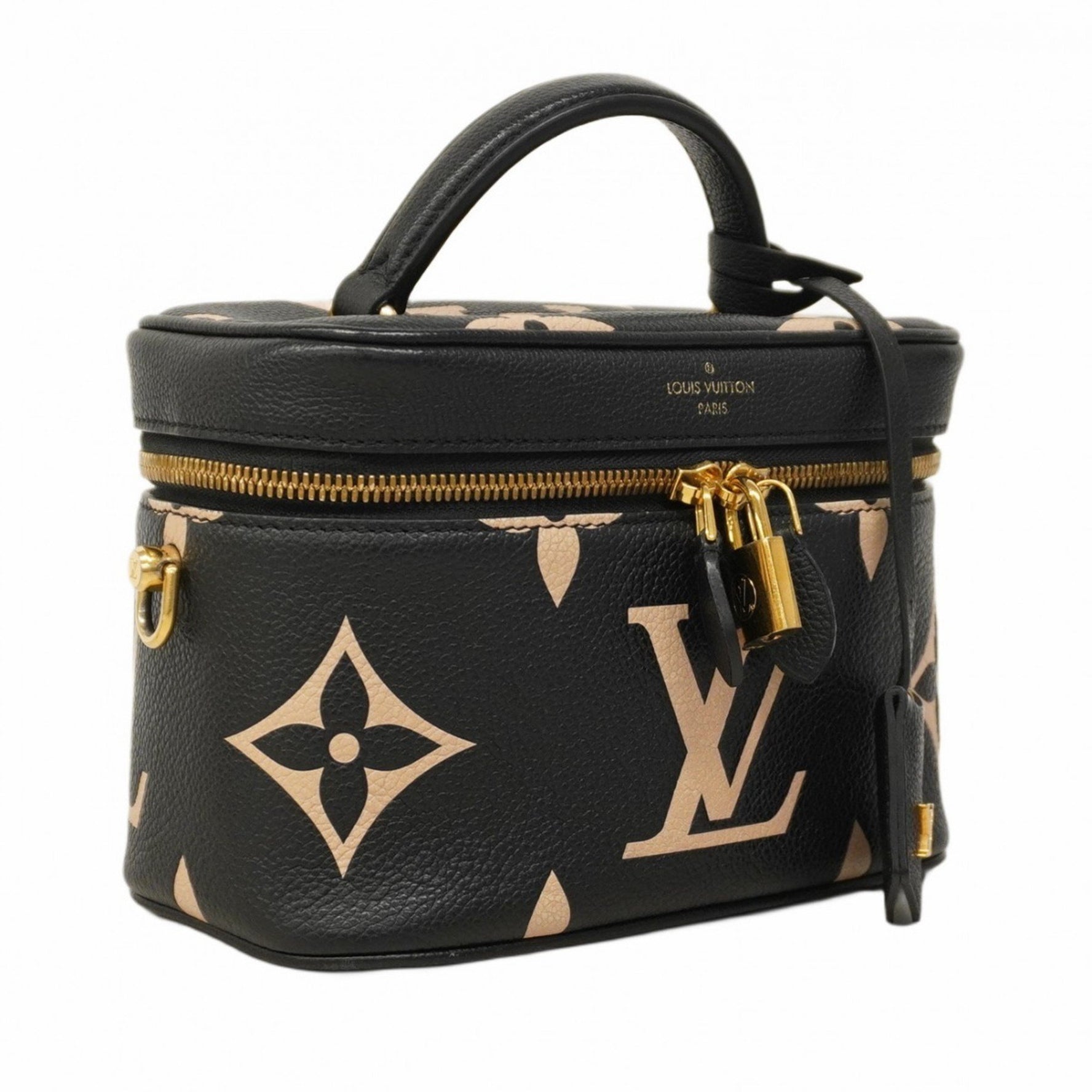 Louis Vuitton Monogram Empreinte Two-Tone Vanity PM Handbag Black/Beige Bag