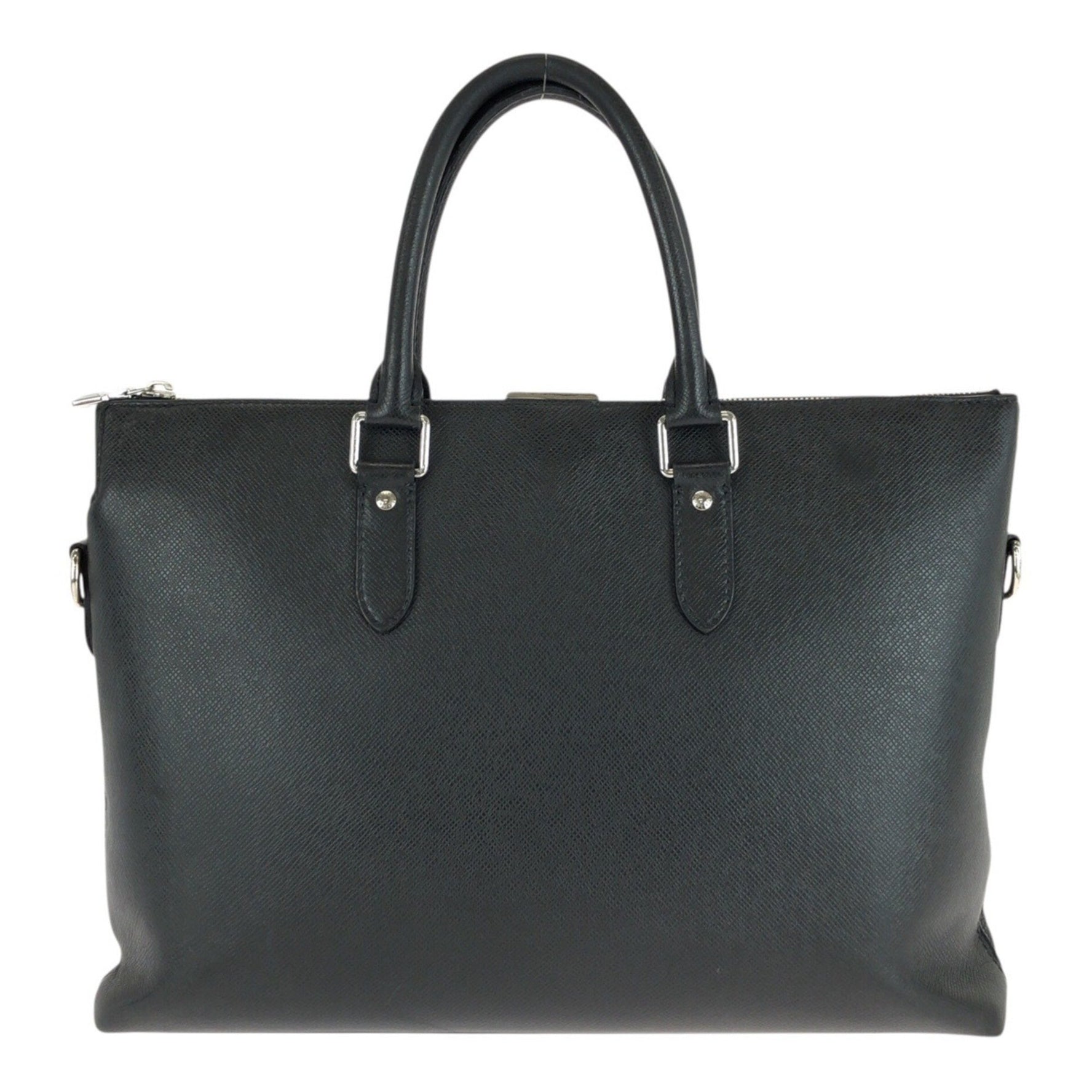 LOUIS VUITTON Taiga Anton Leather Briefcase with Silver Hardware, Men's