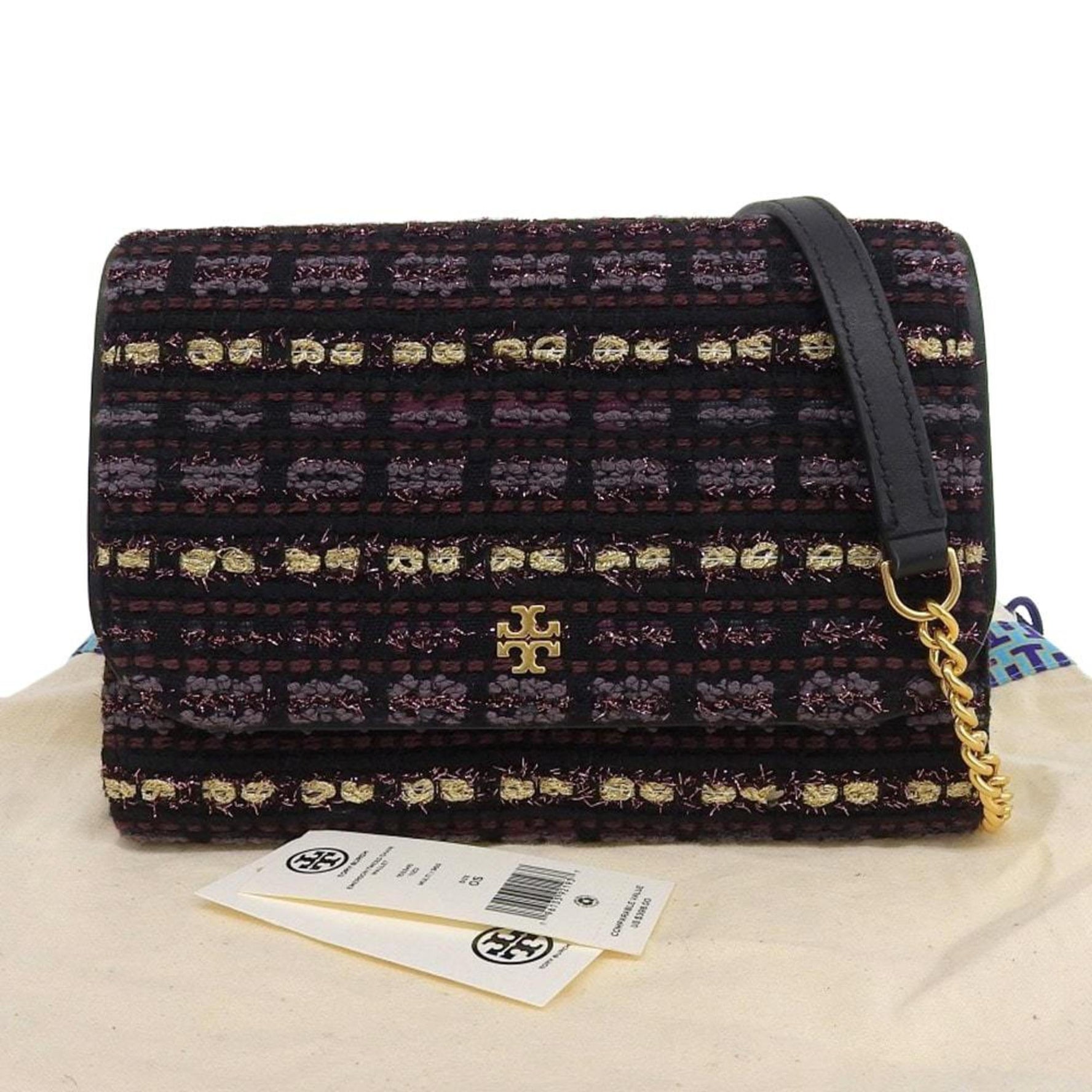 Tory Burch Chain Wallet Bag Shoulder Tweed Multicolor