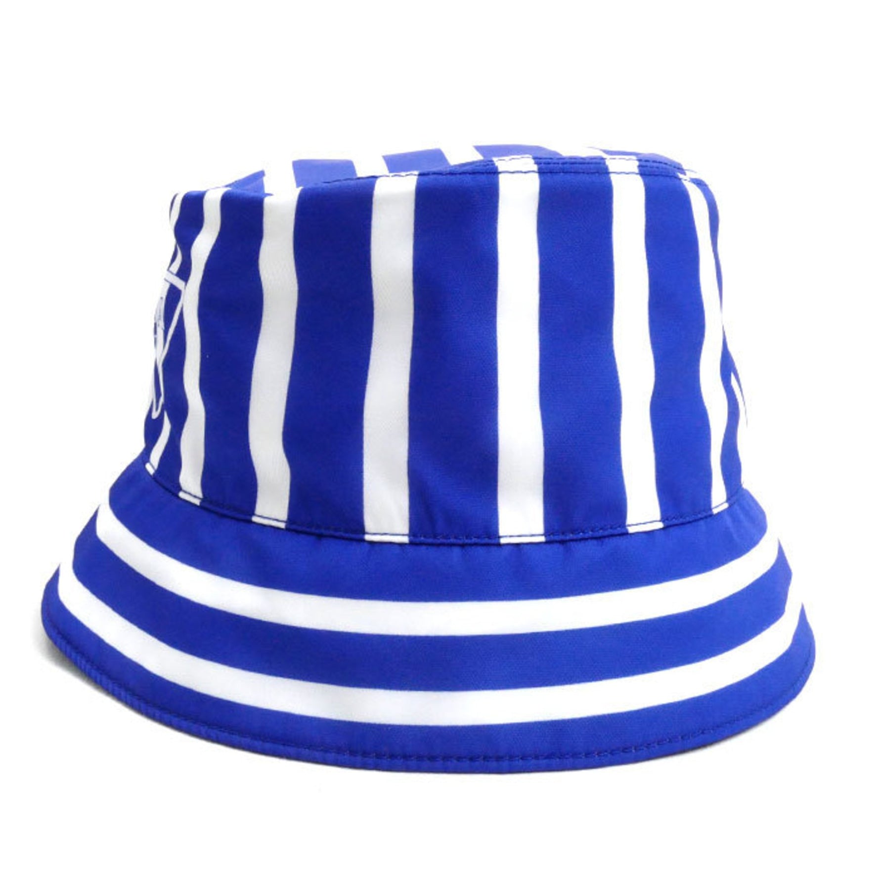 PRADA Striped Re-Nylon Hat Blue White M