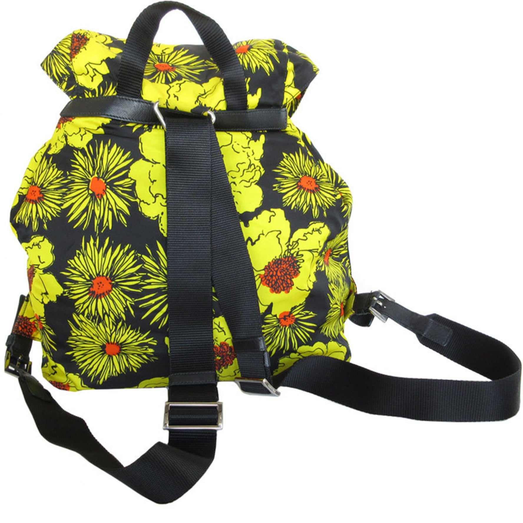 PRADA Backpack Nylon Black x Yellow